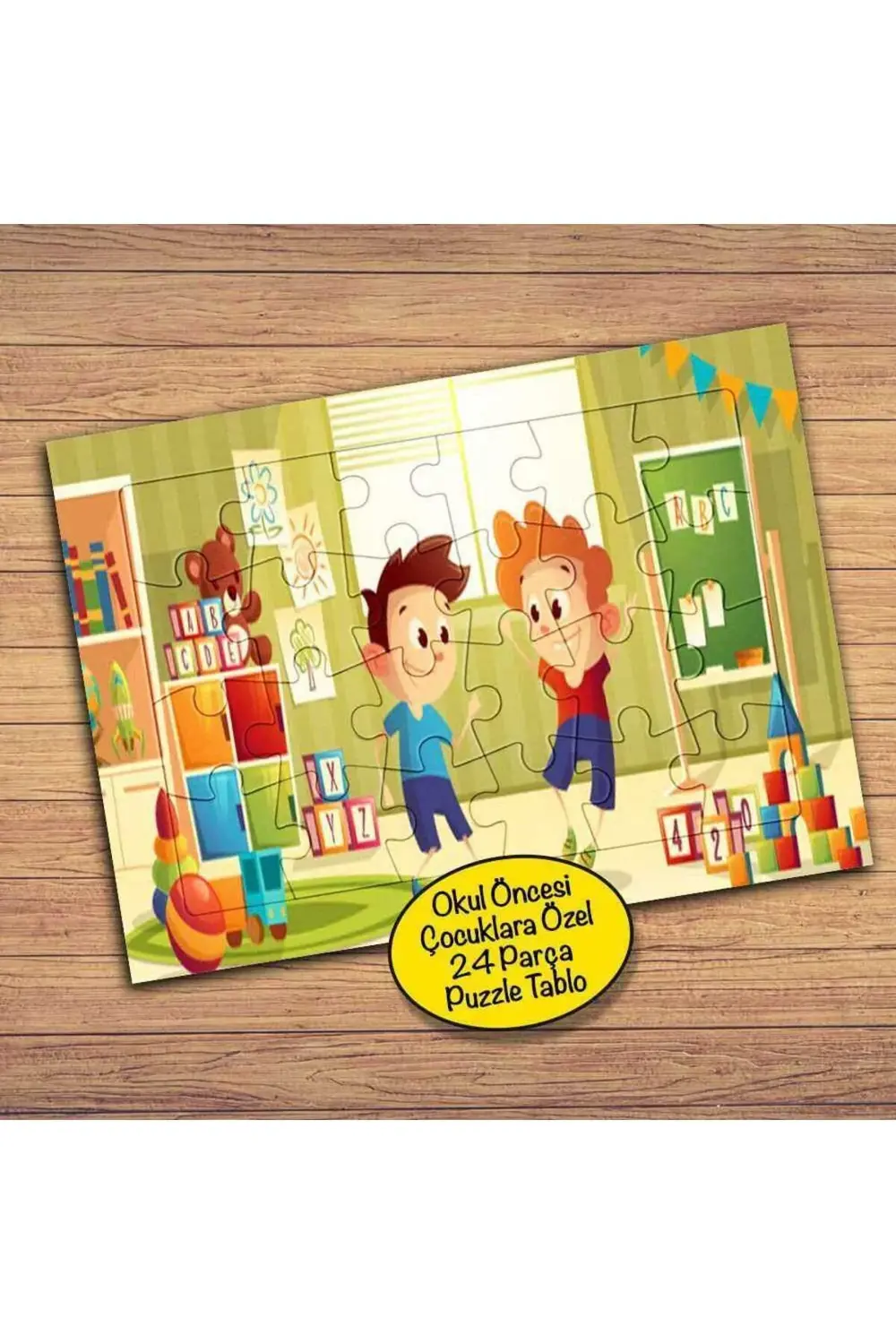 Oyun Odasında Arkadaşlar 24 Parça Çocuklara Özel Yapboz Tablo-199