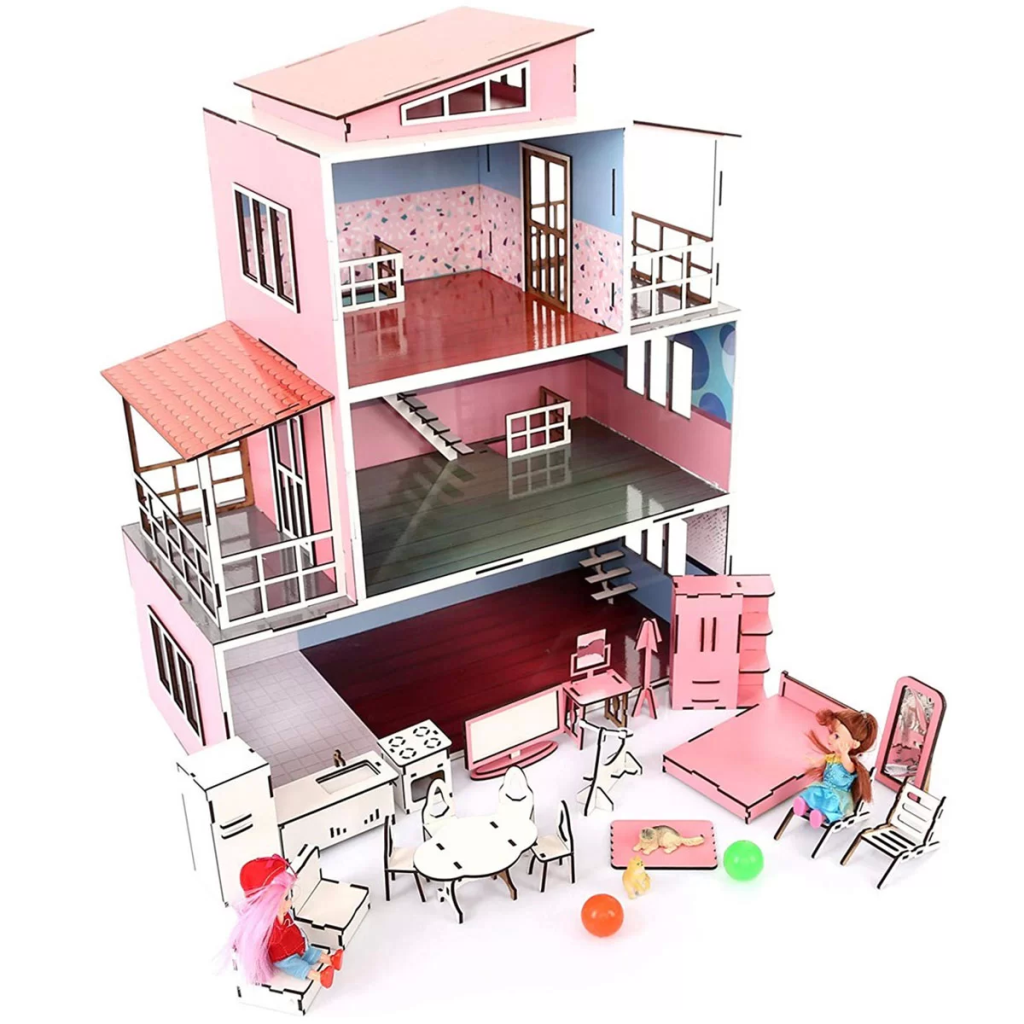 Oyuncak Ahşap Full Aksesuarlı Bebek Evi Oyuncak Ahşap Full Aksesuarlı Bebek Evi