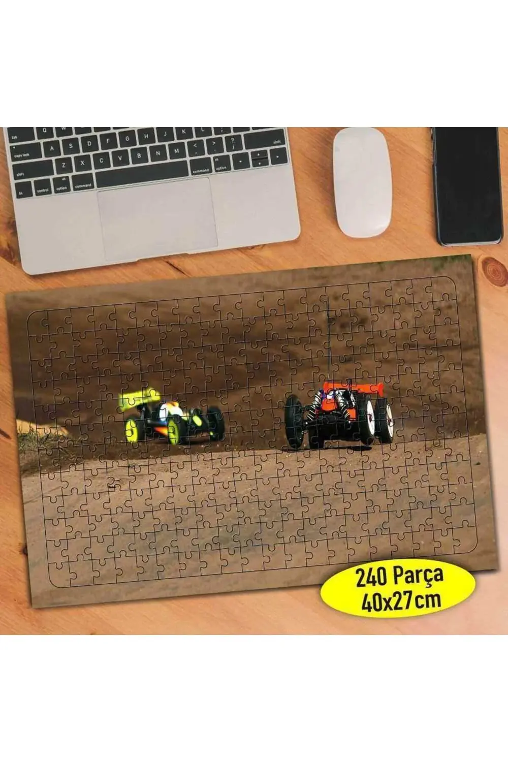 Oyuncak Araba Ralli Yarışı 240 Parça Puzzle Yapboz-_5714383