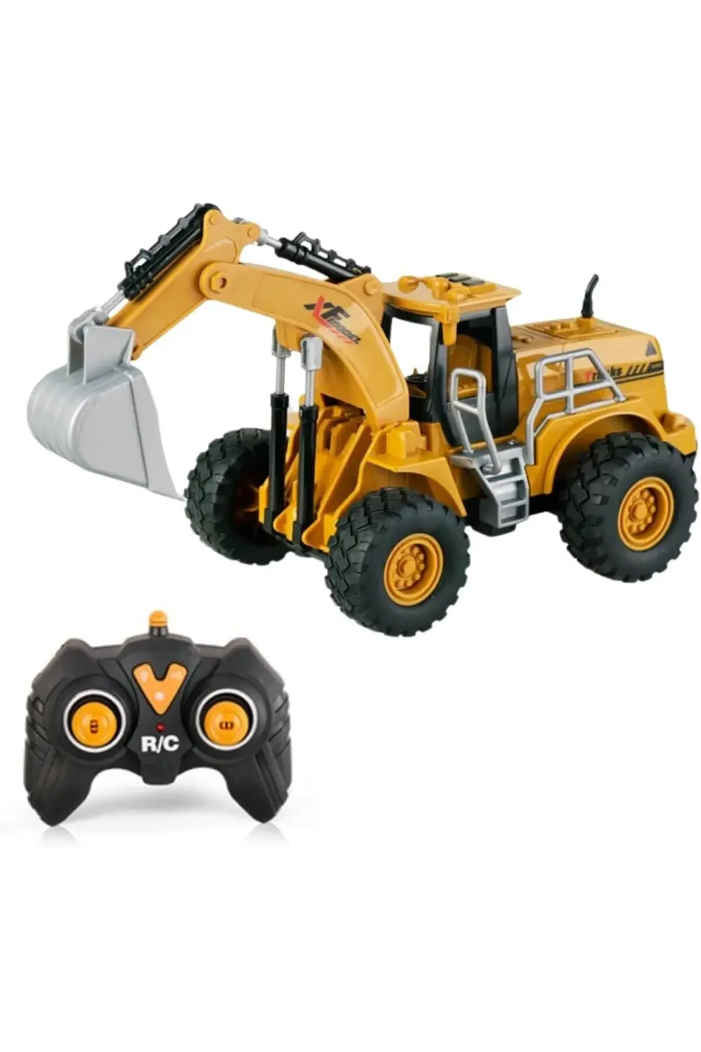 Oyuncak Buhar Atan Şarjlı Uzaktan Kumandalı Bulldozer ve Kepçe 7