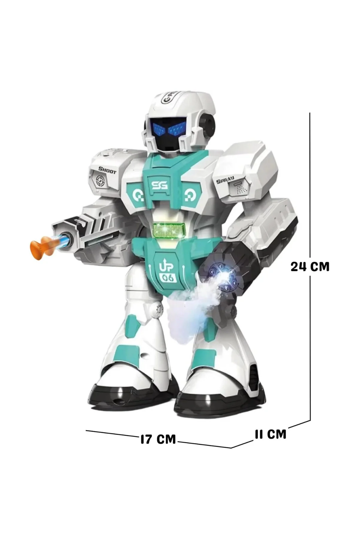Oyuncak Buhar Atan Uzaktan Kumandalı Savaşçı Robot Sesli Işıklı Müzikli Dans Eden 2 Adet Ya