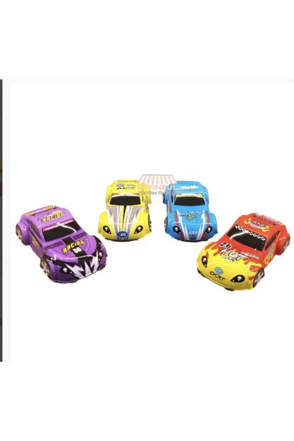 Oyuncak Çek Bırak Araba Plastik Renkli Oyuncak Araba 4 Adet
