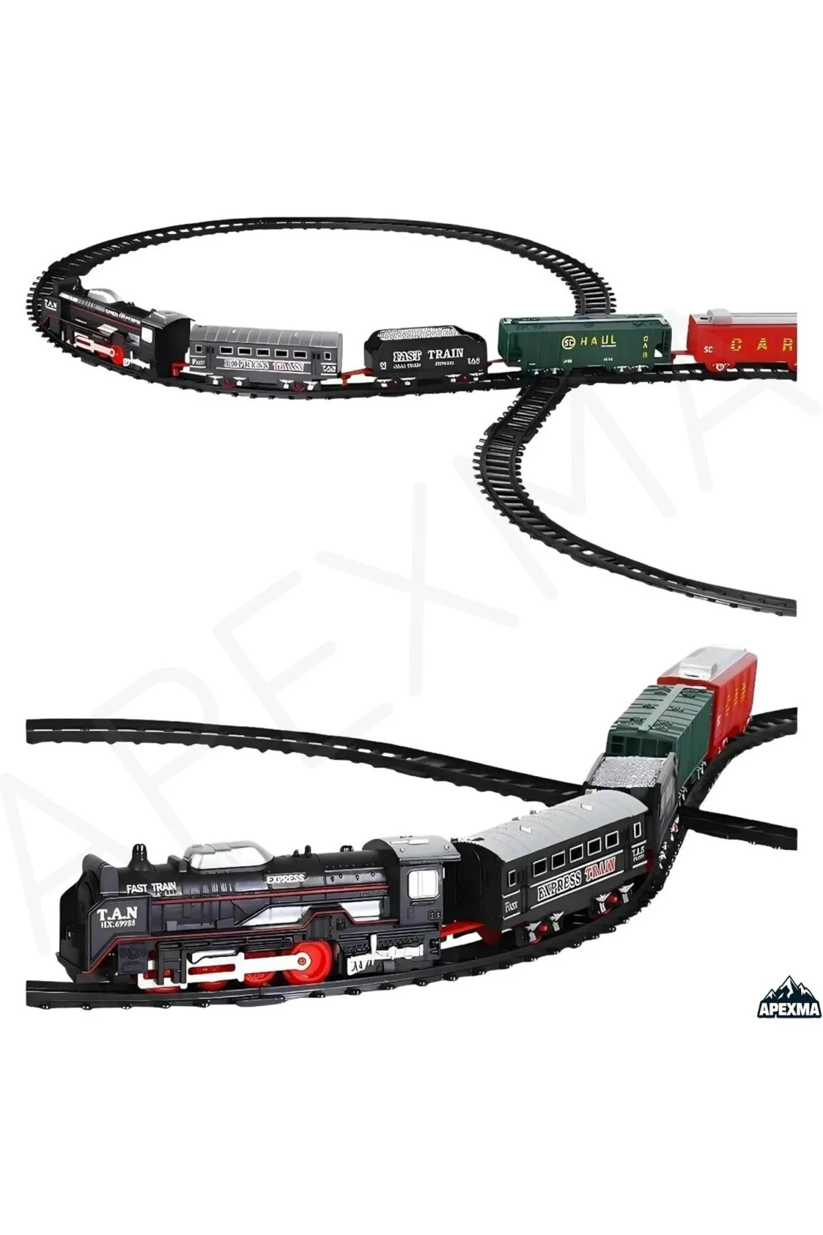 Oyuncak Işıklı Pilli Demiryolu Tren Seti 23 Parça - 3 Farklı Ray 
