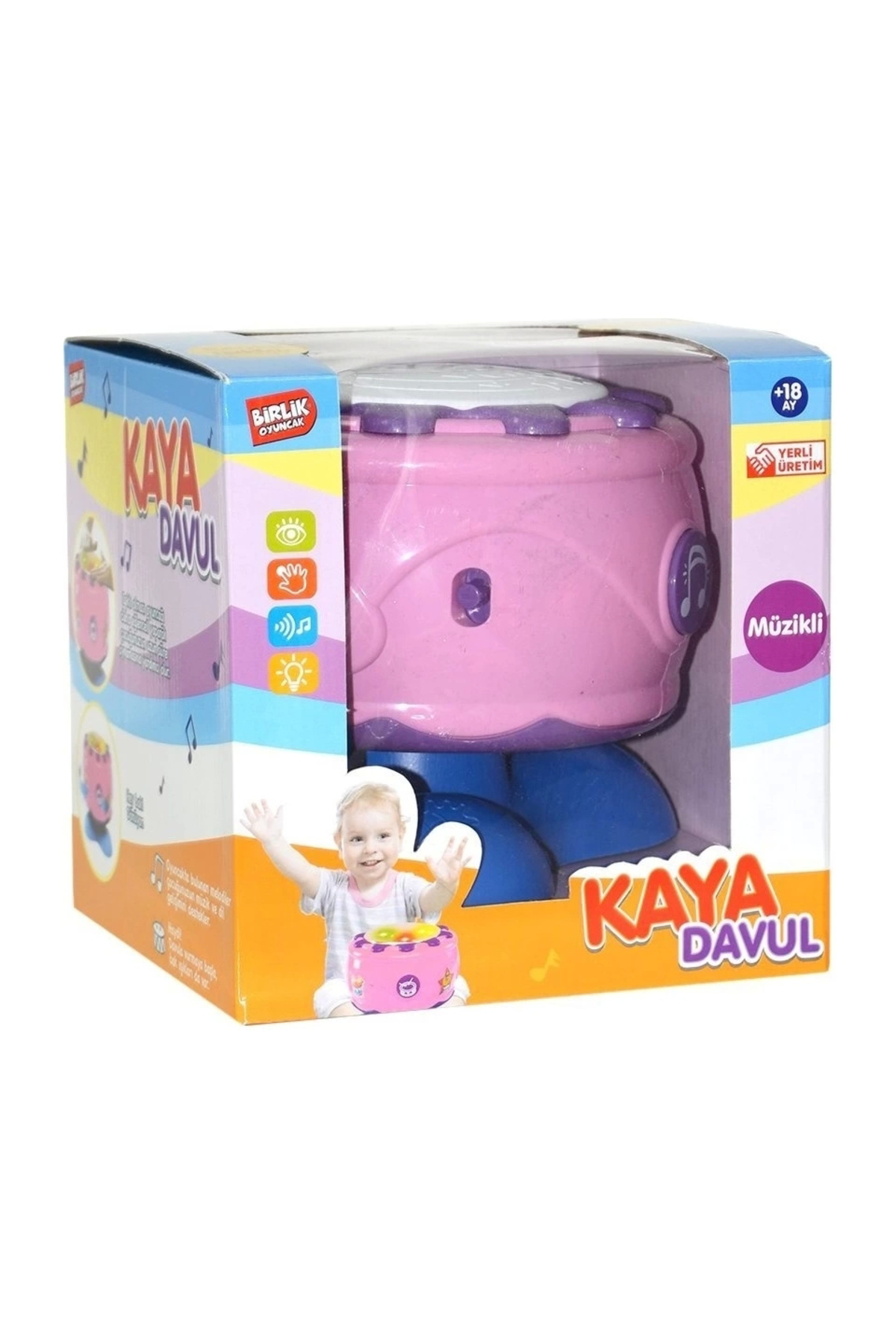 Oyuncak Store Oyuncak Kaya Davul - Pembe - İşıklı Müzikli Oyuncak Davul 8904