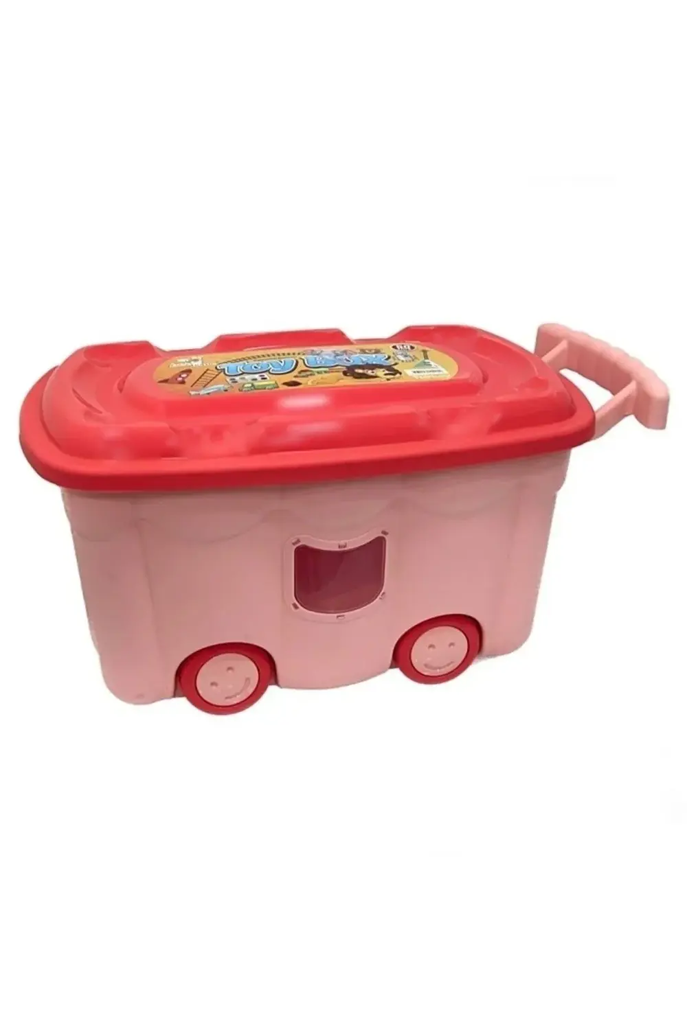 Oyuncak Kutusu Renkli Tekerlekli 50 Lt Mavi-pembe