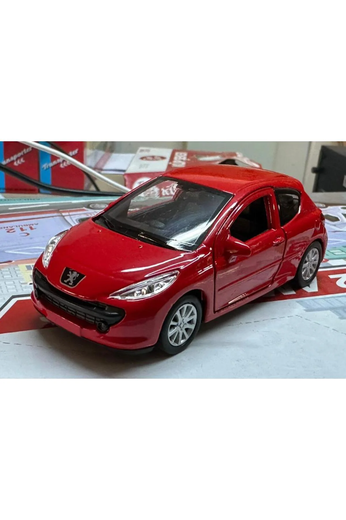 Oyuncak Metal Model Araba 1/36 Çek Bırak Peought 207 Kırmızı