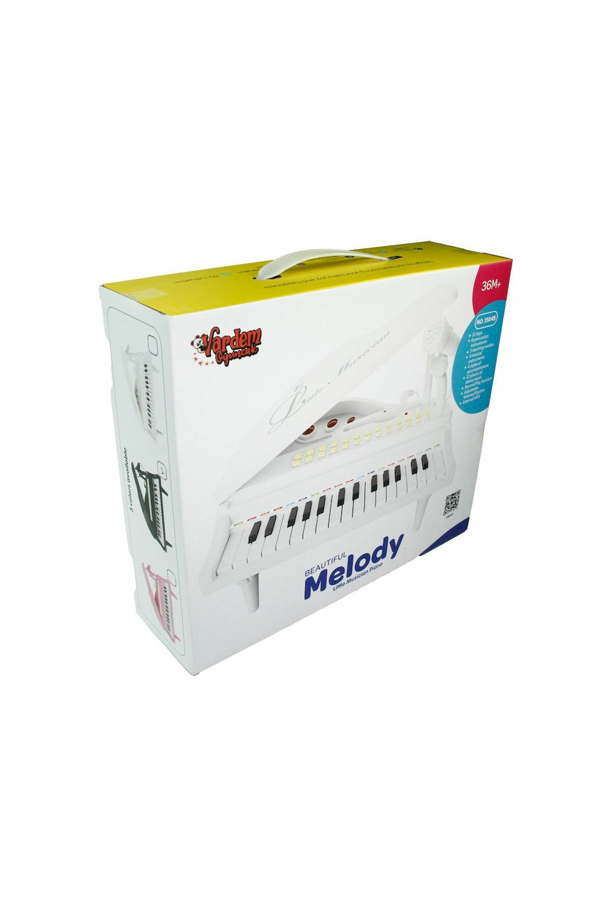 Vardem Oyuncak Piyano Mikrofonlu Mp3 Çalarlı 31 Tuşlu Beyaz Oyuncak Piya