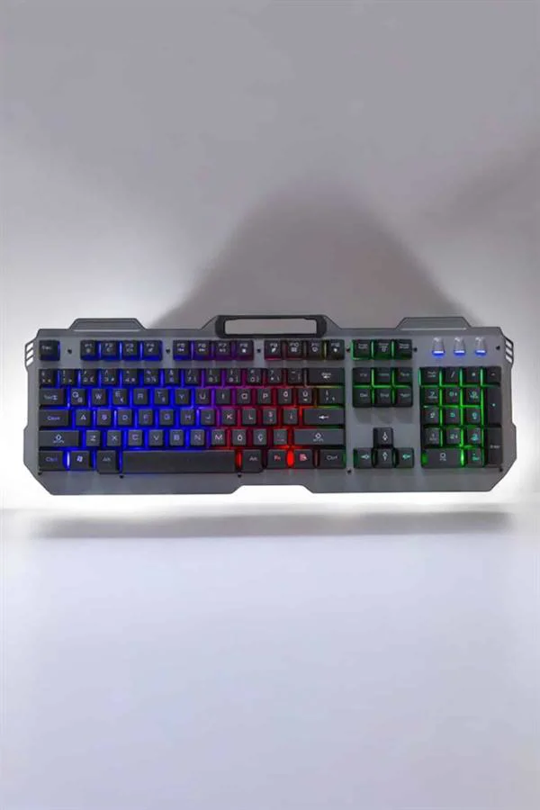 Oyuncu Klavyesi Q Klavye RGB Işıklı Mouse Hediyeli