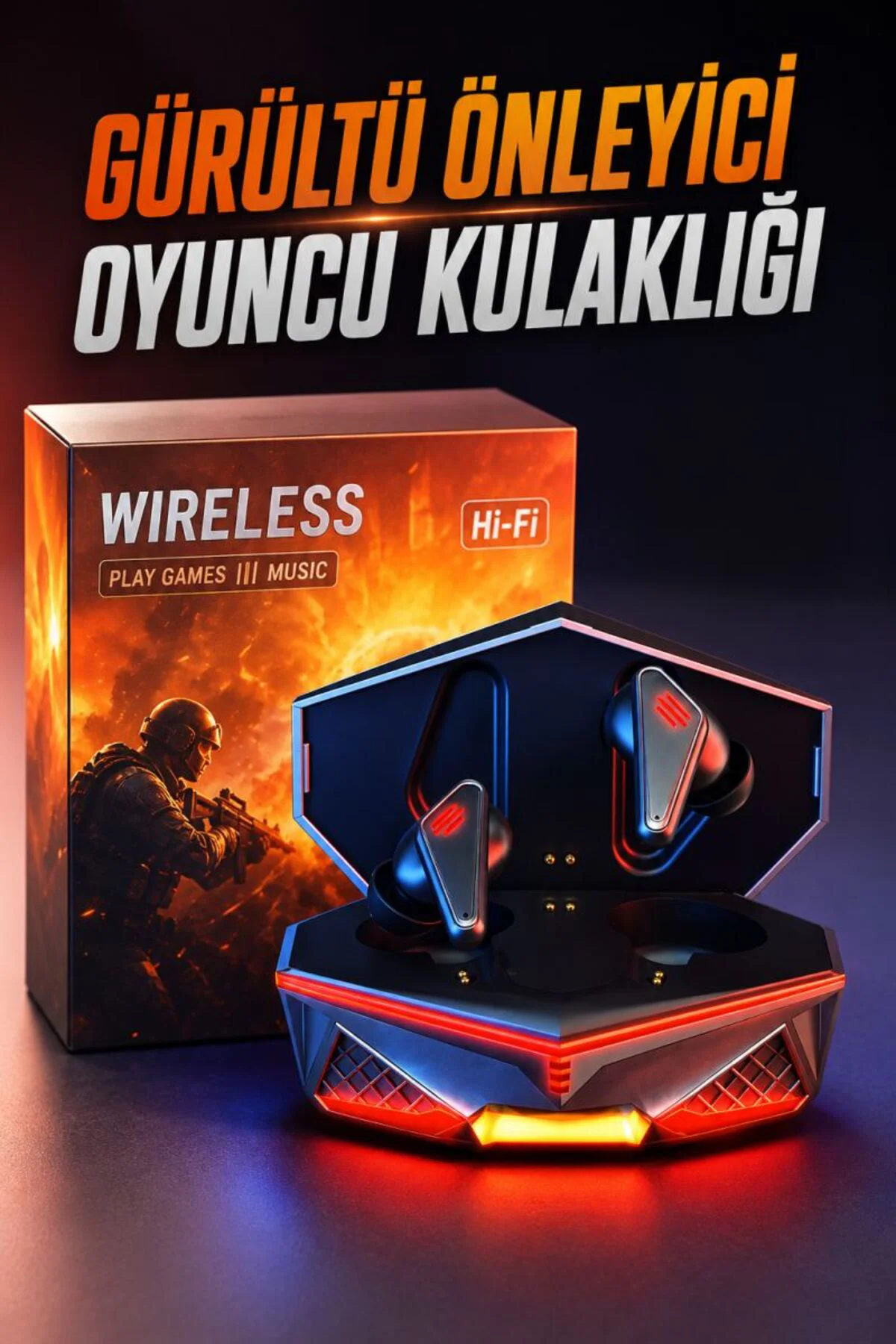 Oyuncu Kulaklığı Gamer Kulaklık Yüksek Ses Kaliteli Gürültü Önley