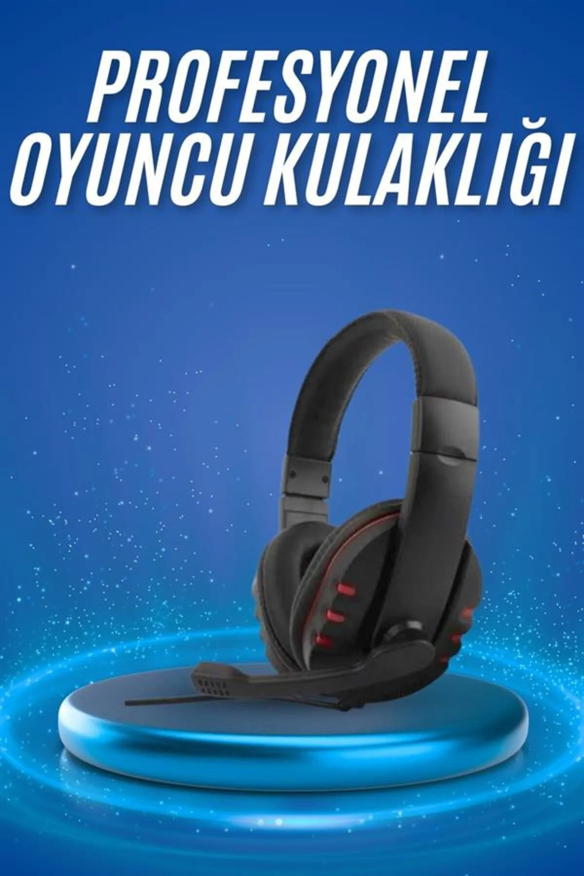 Oyuncu Kulaklığı Kulak Üstü Kablolu Stereo Mikrofonlu Yumuşak Kul