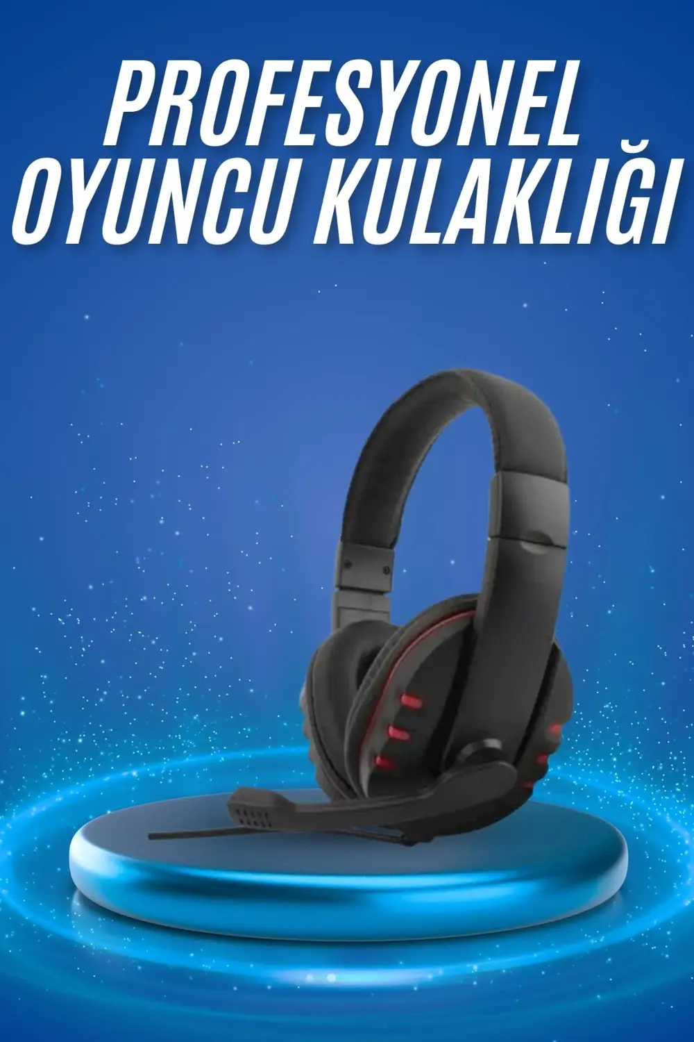 Oyuncu Kulaklığı Kulak Üstü Kablolu Stereo Mikrofonlu Yumuşak Kul