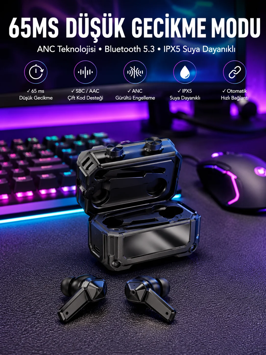 Oyuncu Kulaklığı Yeni Nesil Gamer Kulaklık Gürültü Önleyici