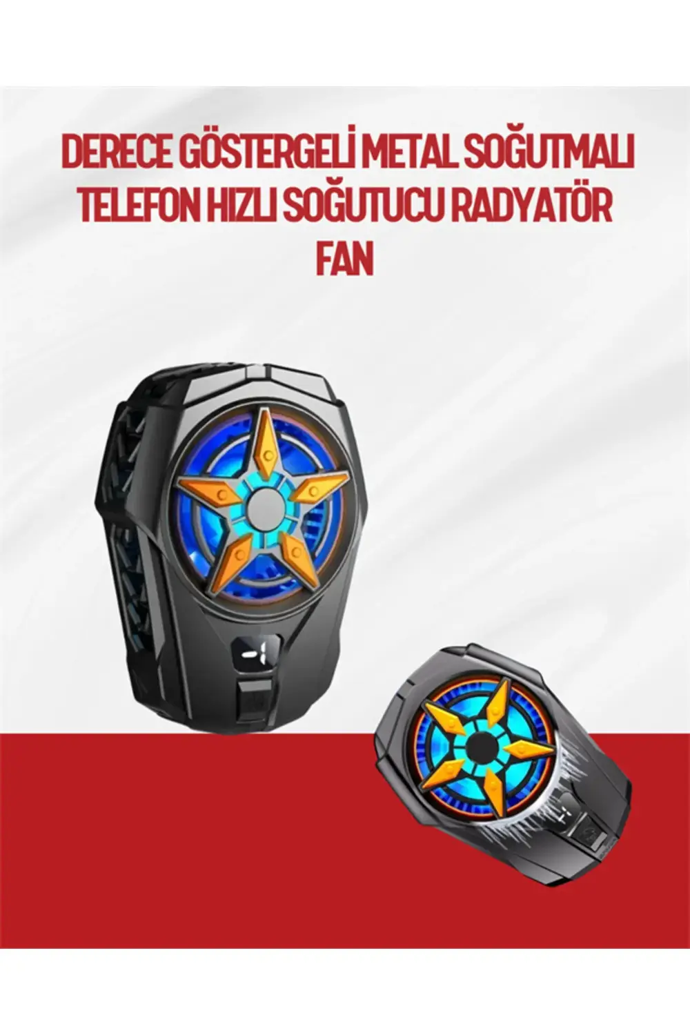 Oyunlar İçin Telefon Soğutucu – 65-85 mm Uyumlu, Dijital Ekranlı