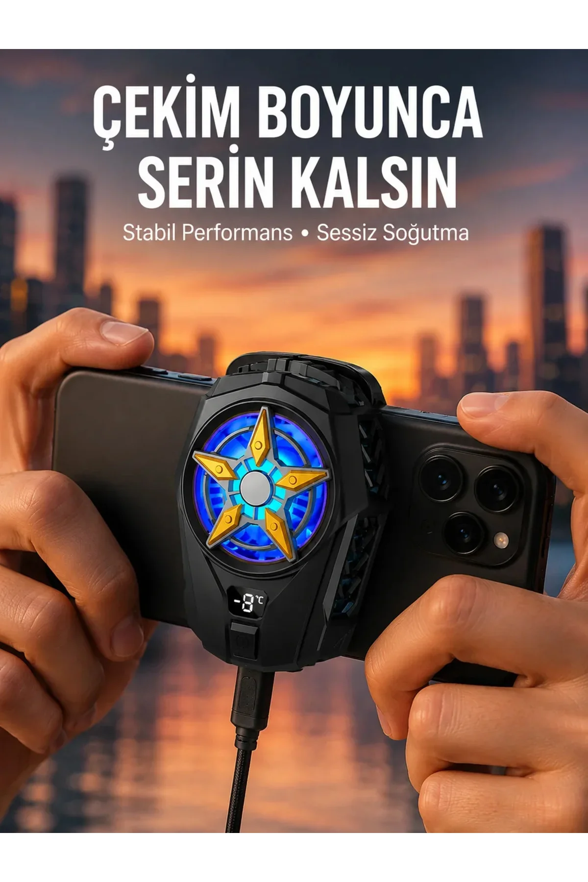Oyunlar İçin Telefon Soğutucu – 65-85 mm Uyumlu, Dijital Ekranlı Yeni Nesil Oyunlar İçin Telefon Soğutucu – 65-85 mm Uyumlu, Dijital Ekranlı Yeni Nesil