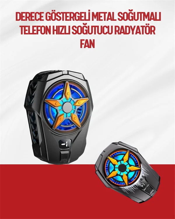 Oyunlar İçin Telefon Soğutucu 65-85 Mm Uyumlu, Dijital Ekranlı