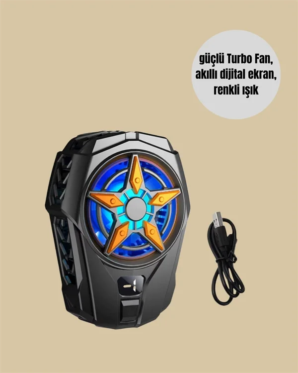 Oyunlar İçin Telefon Soğutucu – 65-85 mm Uyumlu, Dijital Ekranlı Yeni Nesil