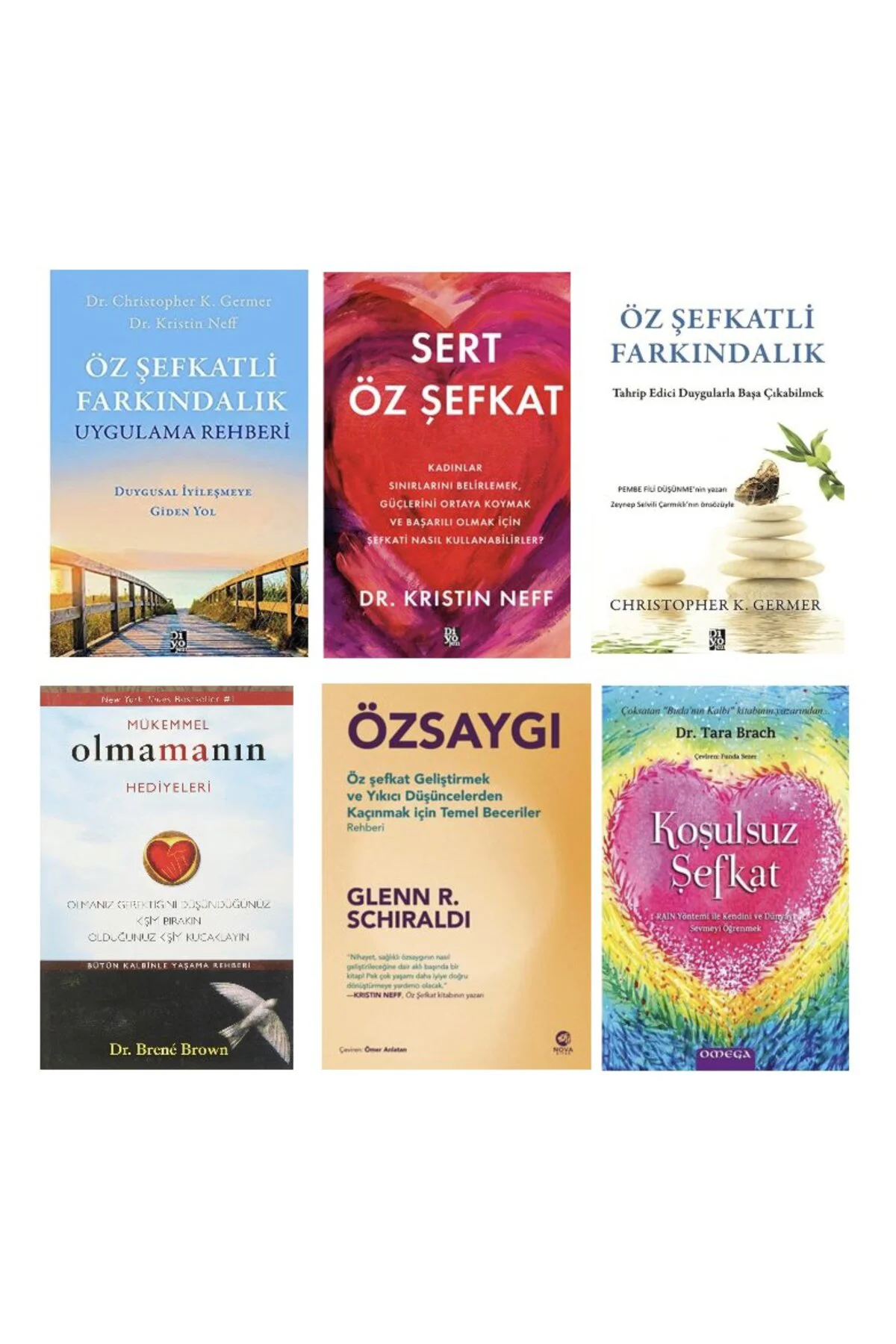 oz sefkatli farkindalik + uygulamali rehberi+ sert sefkat+ mukemmel olmamamin hediyeleri+ oz saygi+