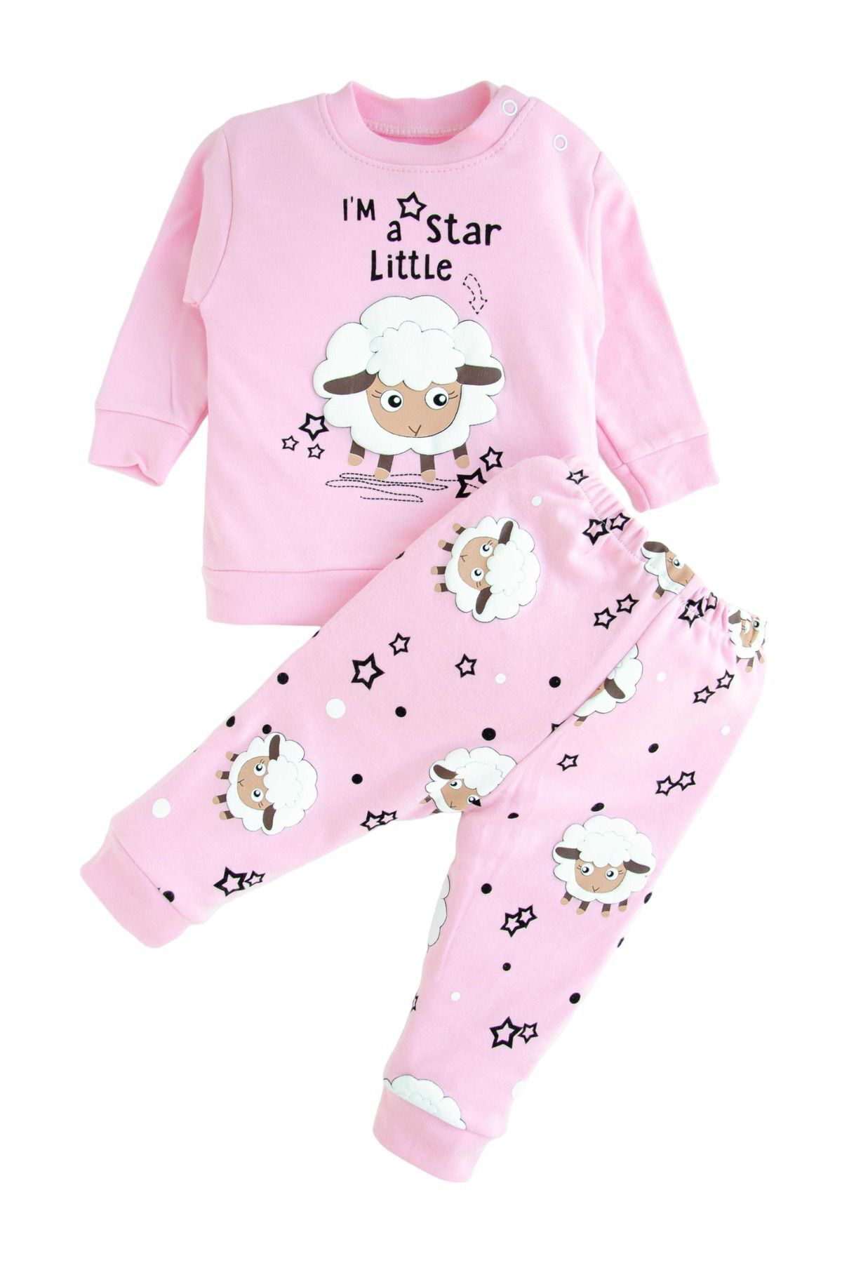 Oz Baby Ozbaby Kuzulu Kabartma Baskılı Bebek Takımları 6-18 Ay