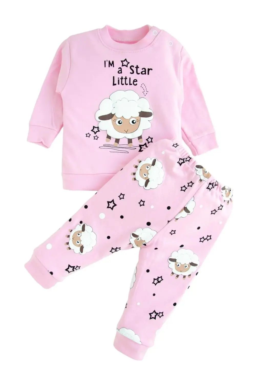 Ozbaby Kuzulu Kabartma Baskılı Bebek Takımları 6-18 Ay