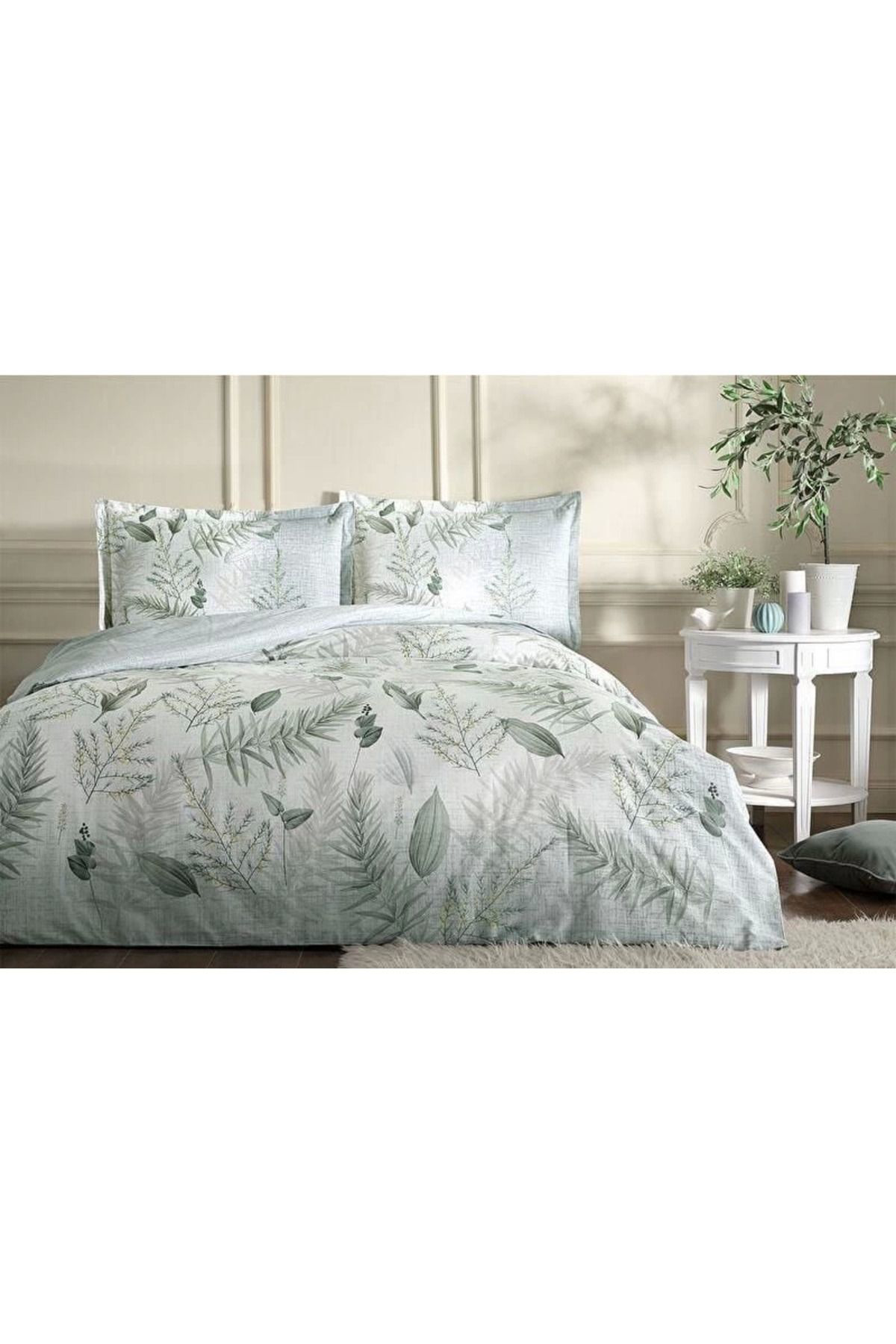 Yusuftex Özdilek Çift Kişilik Ranforce Nevresim Takımı Naturlig Yeşil