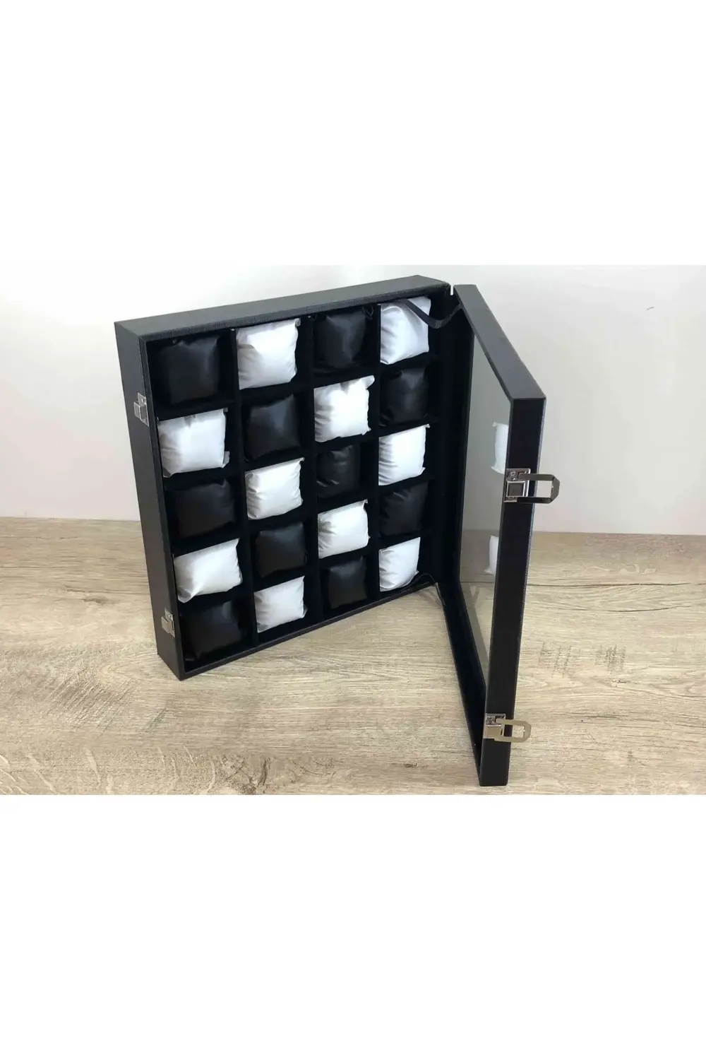 Özel 20 Gözlü Yirmi Adet Kol Saati Kapasiteli Cam Kapaklı Saat Sa