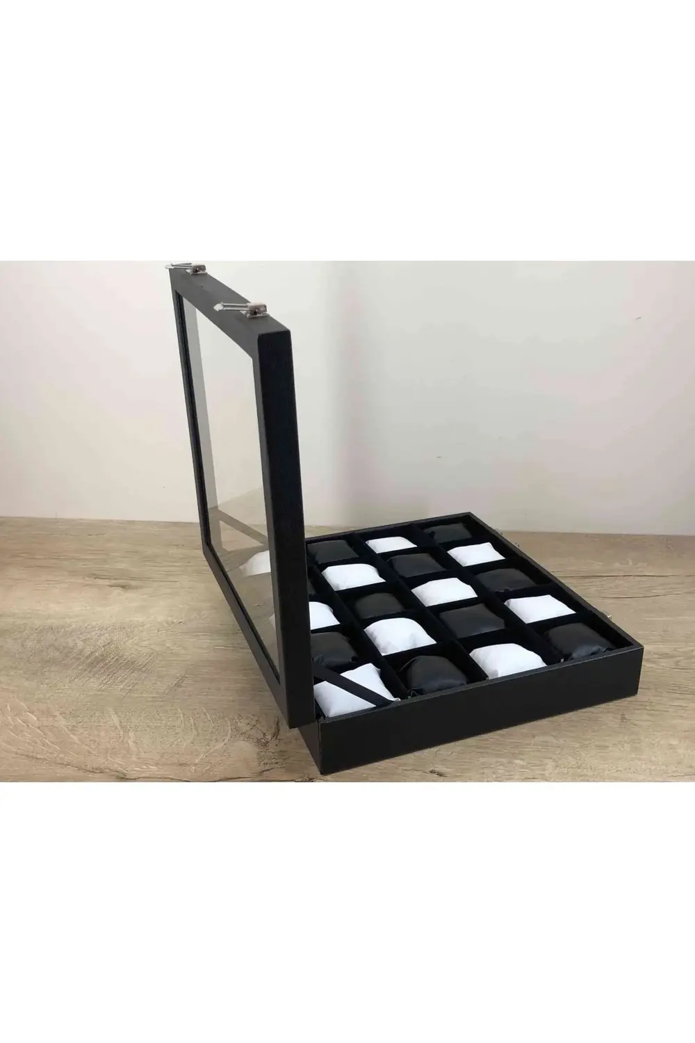 Özel 20 Gözlü Yirmi Adet Kol Saati Kapasiteli Cam Kapaklı Saat Sa