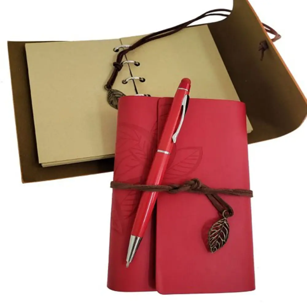 Özel Ahşap Kutulu Kırmızı Deri Defter ve Kalem Set Özel Ahşap Kutulu Kırmızı Deri Defter ve Kalem Set