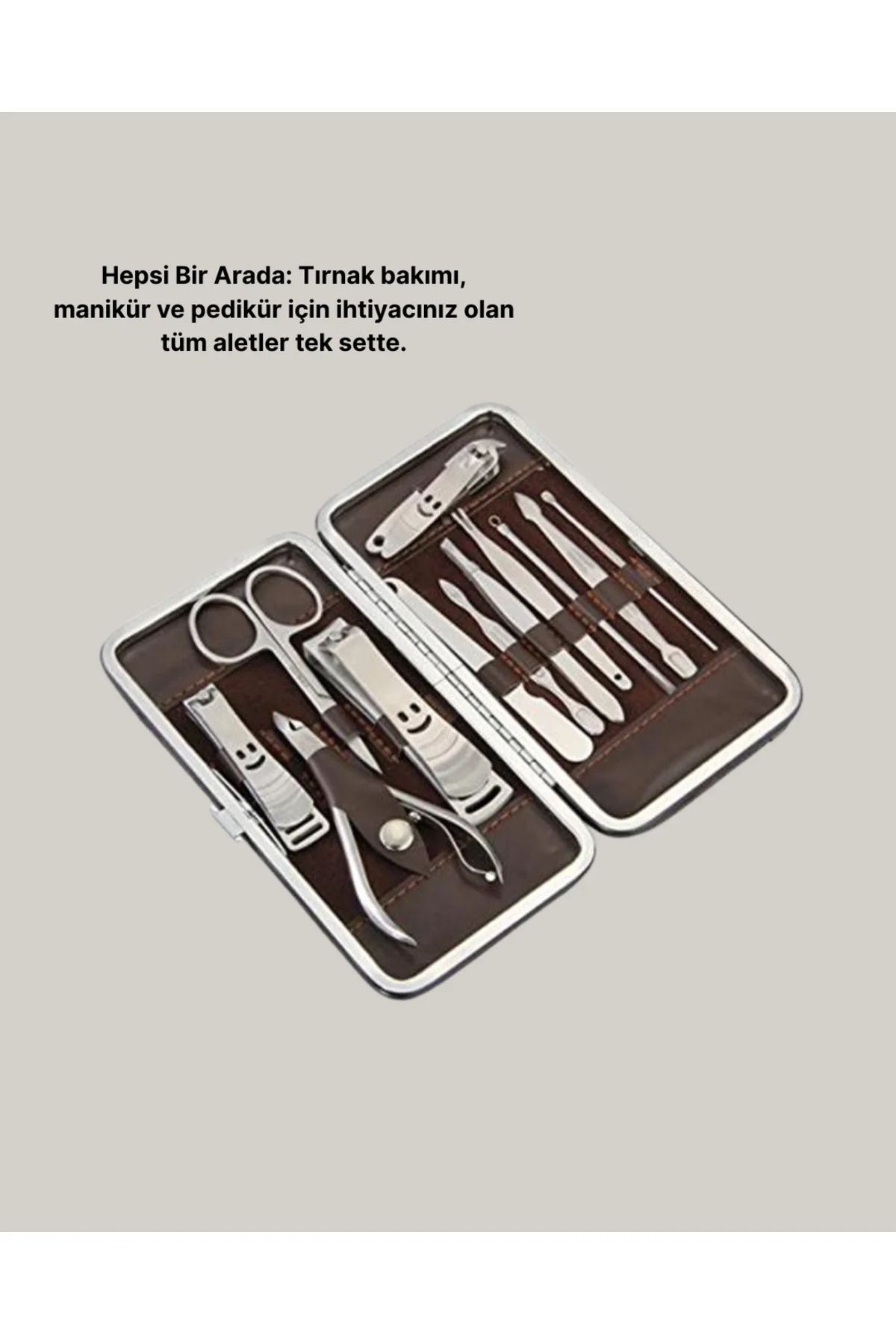Özel Deri Çantalı 12 Parça Manikür Pedikür Bakım Seti Paslanmaz Ç Özel Deri Çantalı 12 Parça Manikür Pedikür Bakım Seti Paslanmaz Ç