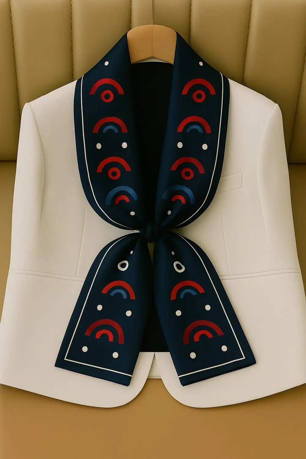 Özel Desenli Atkılar Lacivert İkonlu Desenli