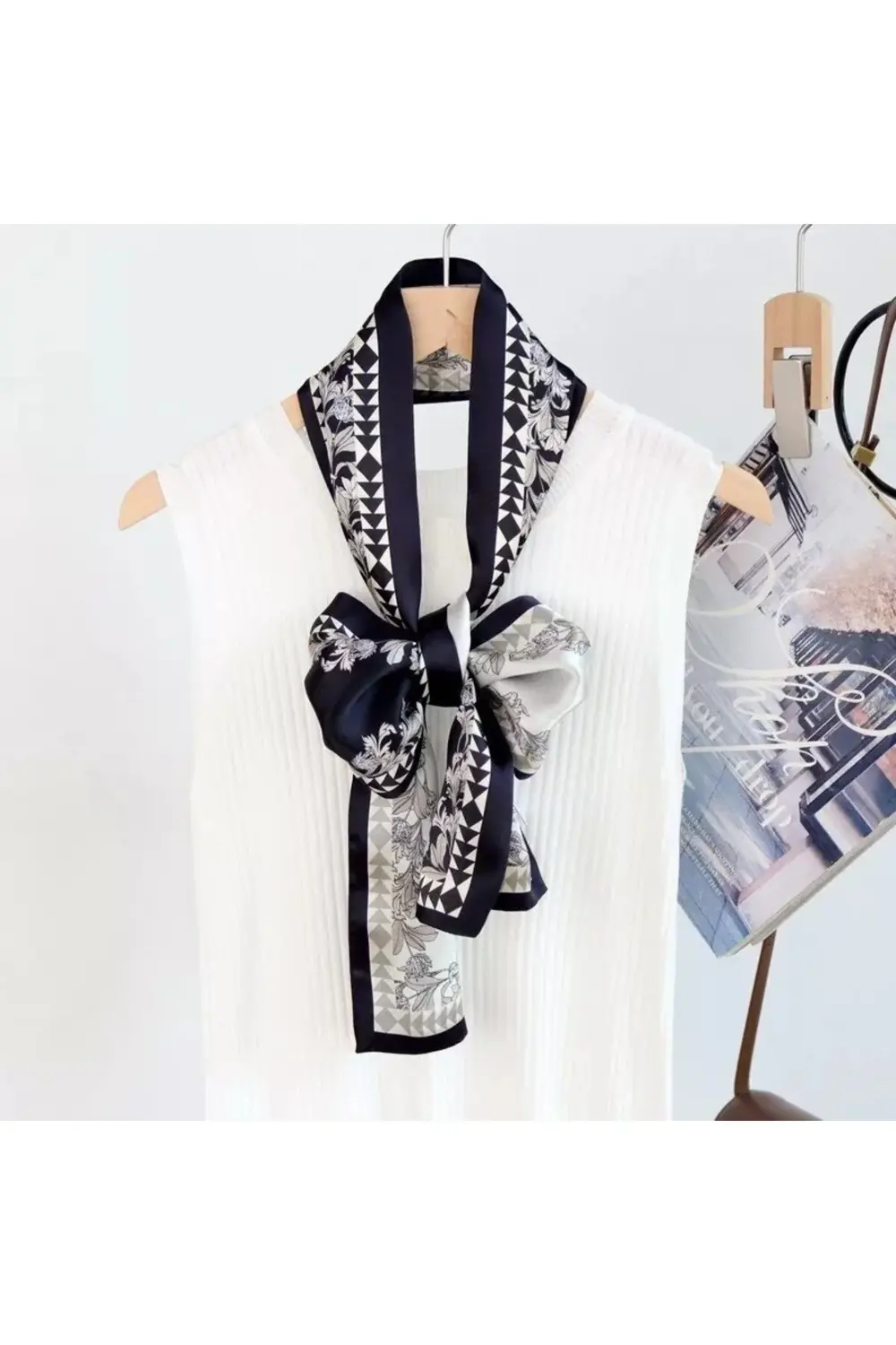 Özel Desenli Atkılar Lacivert ve Gri Desenli