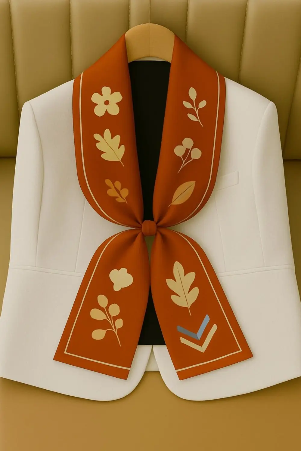 Özel Desenli Atkılar Turuncu Çiçek Desenli