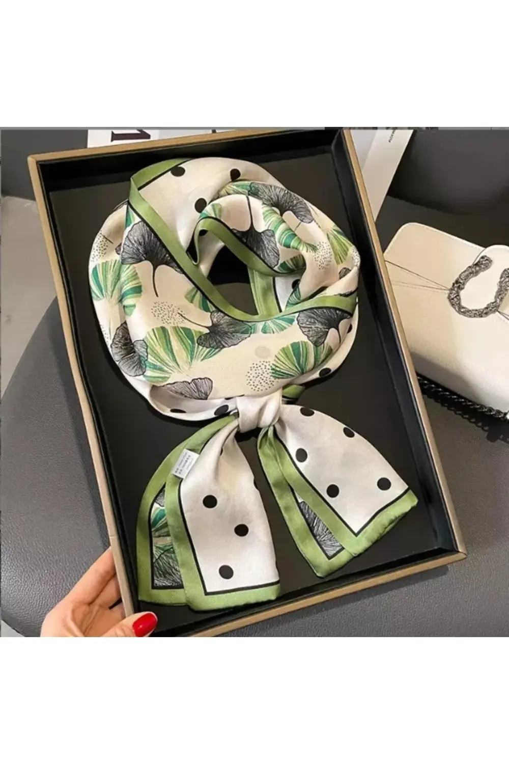 	 Elevaglam Özel Desenli Atkılar Yeşil Desenli