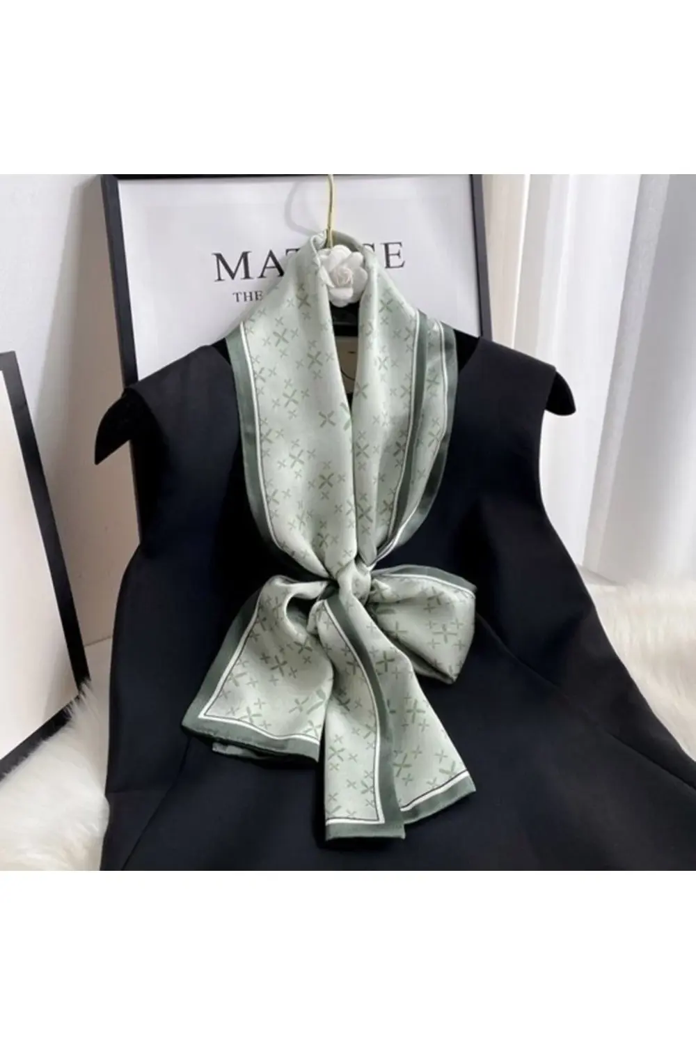 Özel Desenli Atkılar Yeşil İkonlar Desenli