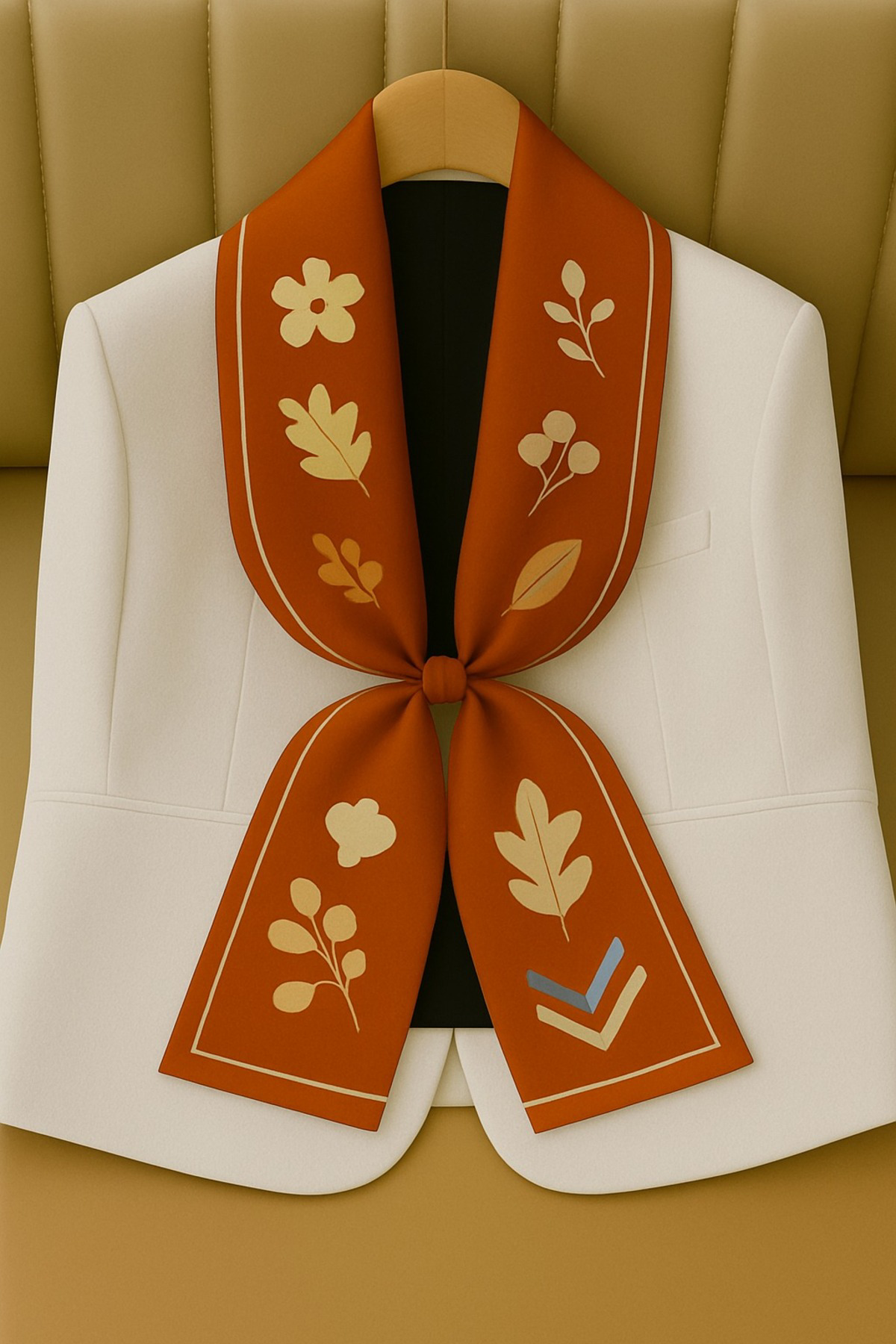 Özel Desenli Atkılar Turuncu Çiçek Desenli