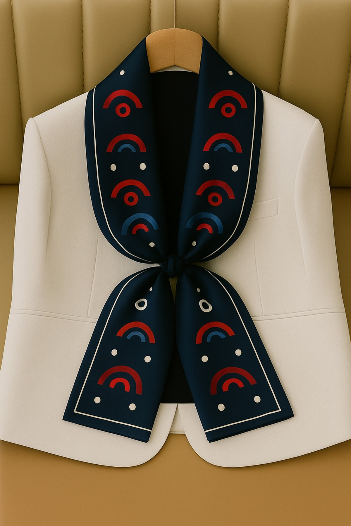 Özel Desenli Atkılar Lacivert İkonlu Desenli