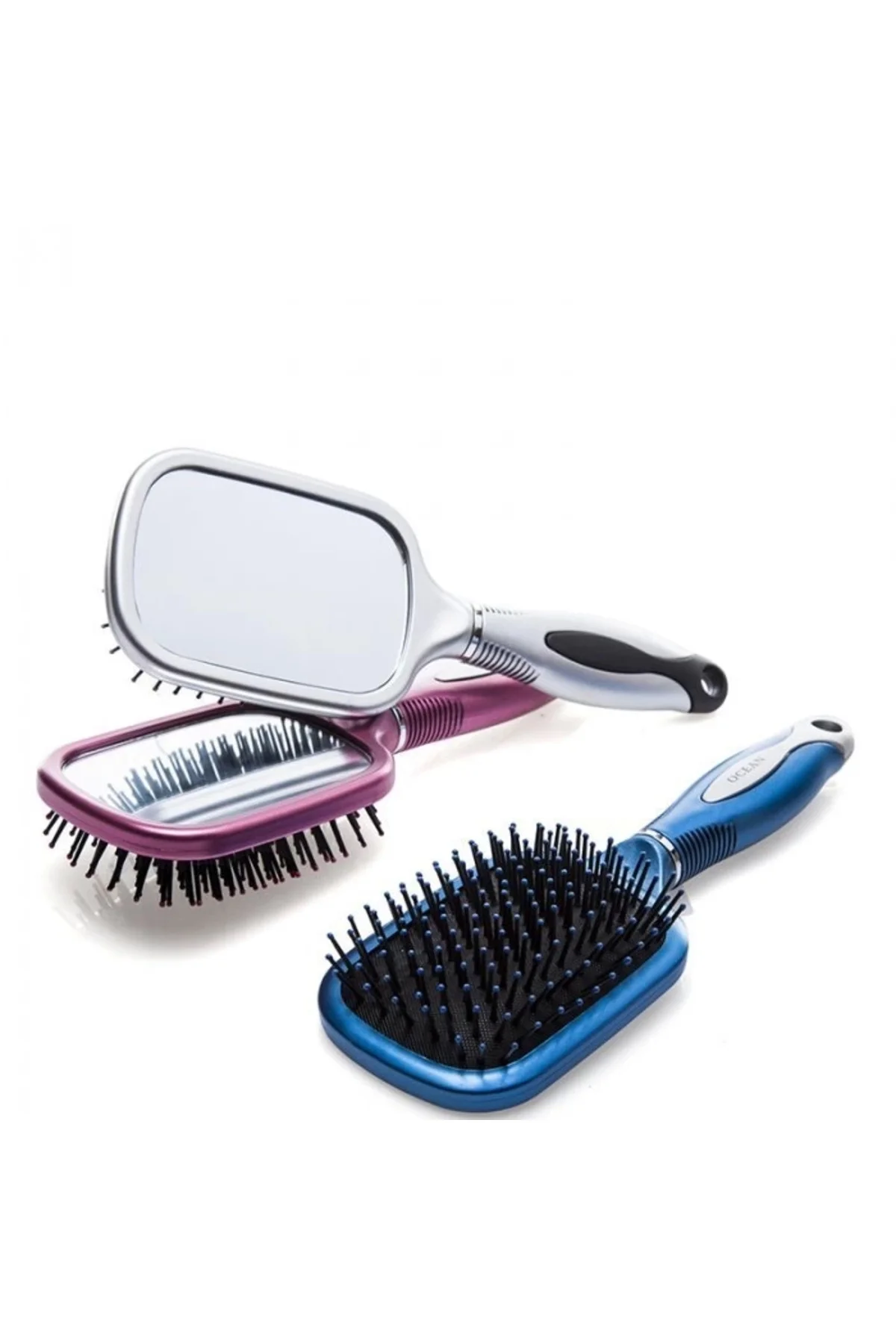 Özel Dişli Profesyonel Aynalı Saç Fırçası Aynalı Tarak
