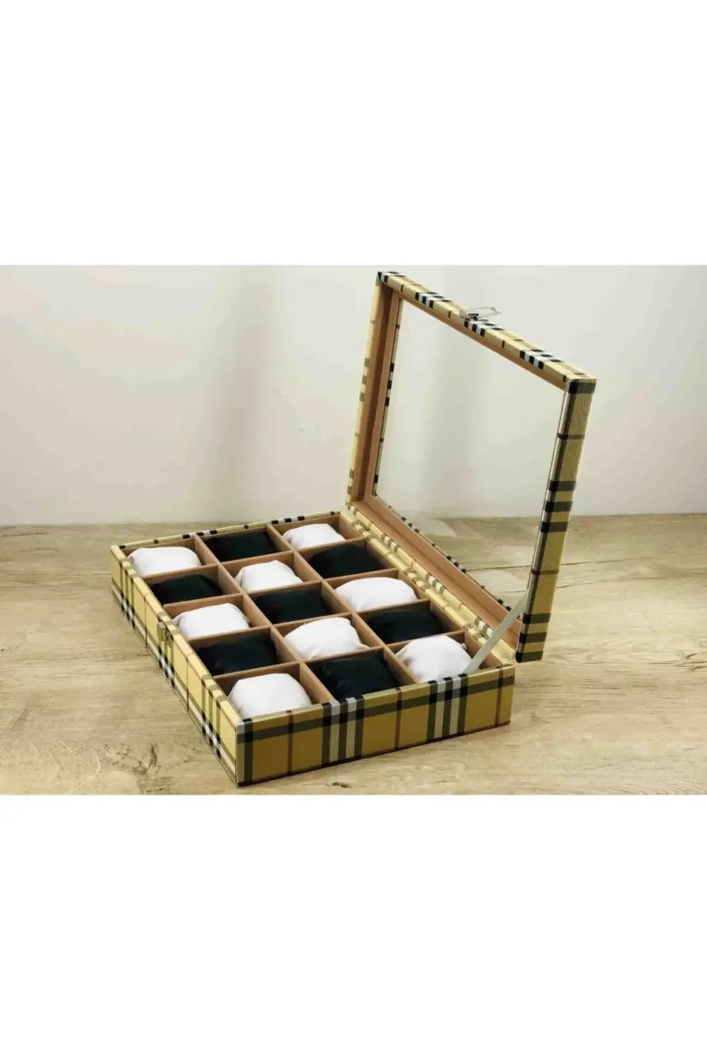 Özel El Yapımı Ekose Sarısı Kare Yastıklı Dekoratif Pratik Şık Mo