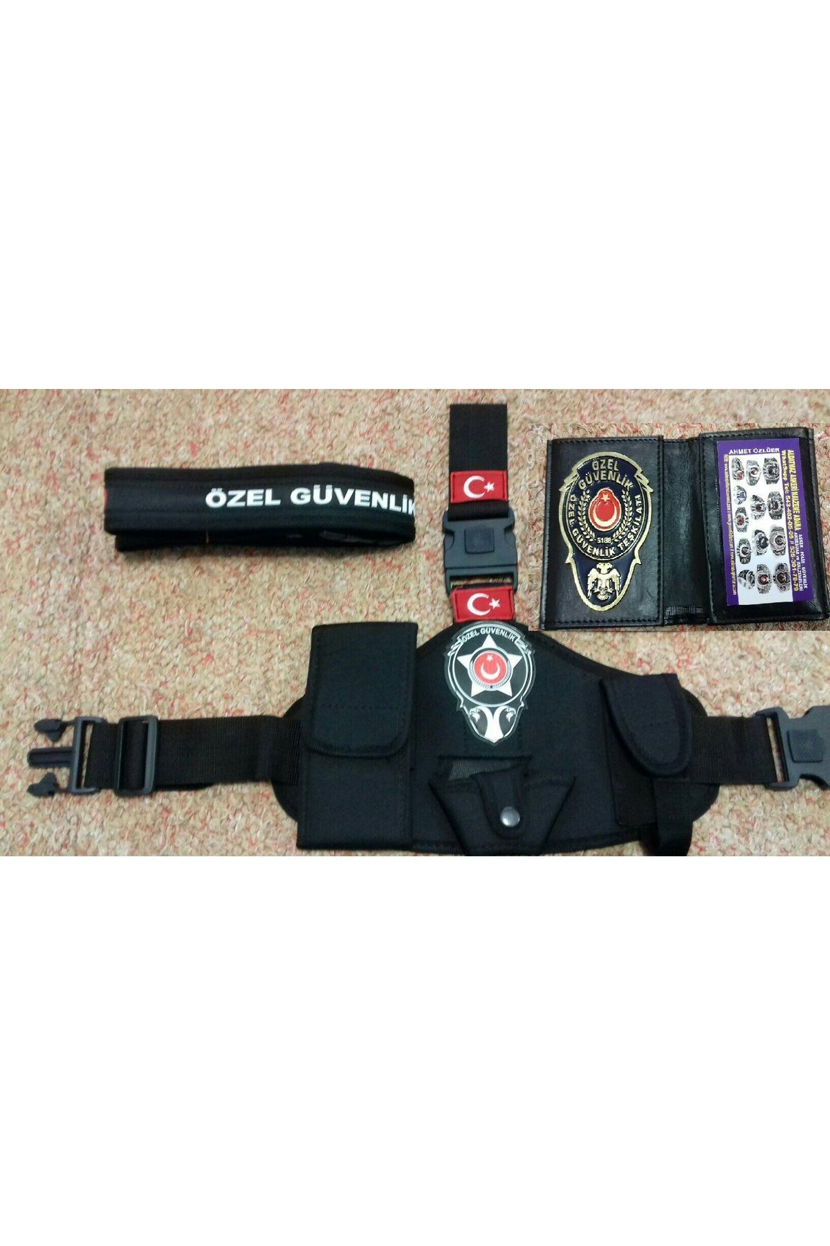 Aldatmaz Askeri Malzeme Özel Güvenlik Bacak Kilifi+Özel Güvenlik Cüzdani+Özel Güvenlik Pa