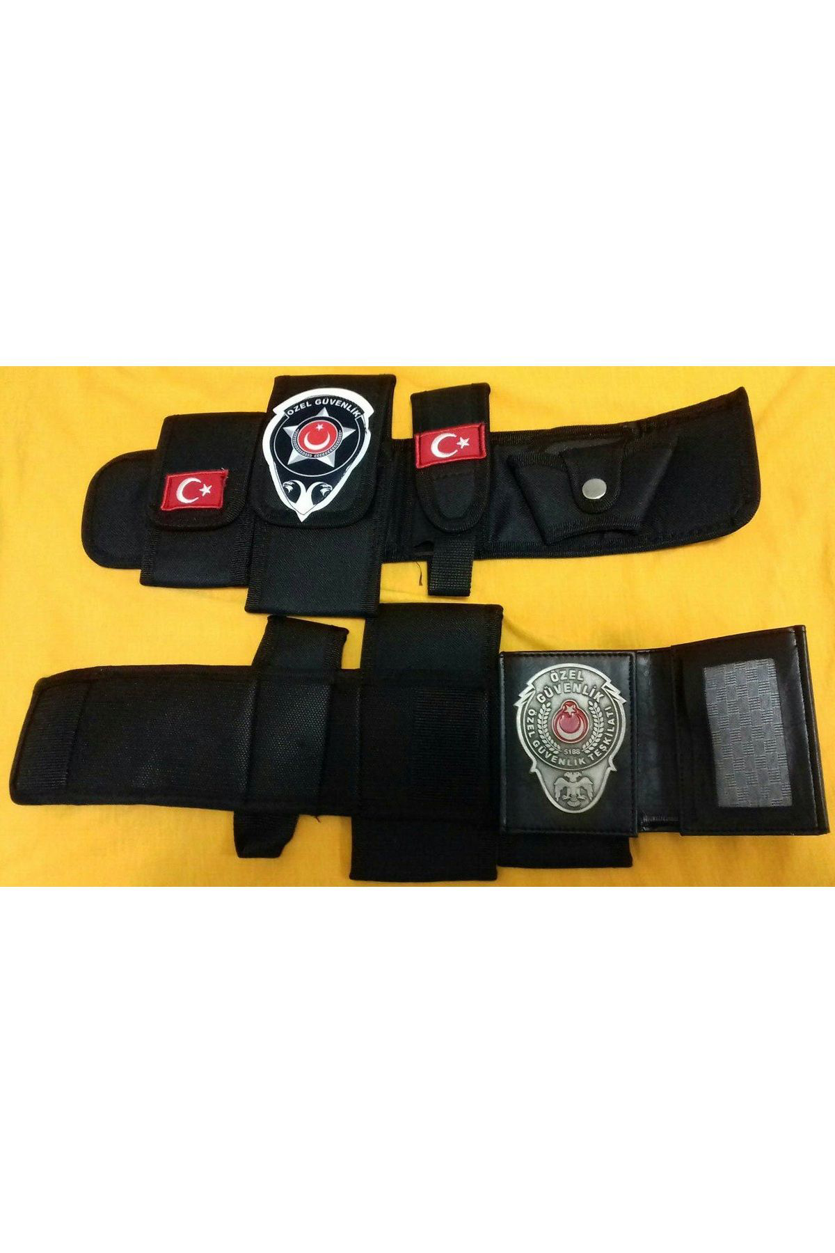 Aldatmaz Askeri Malzeme Özel Güvenlik Tesisat Bel Kılıfı Ve Özel Güvenlik Rozetli Cüzdanı