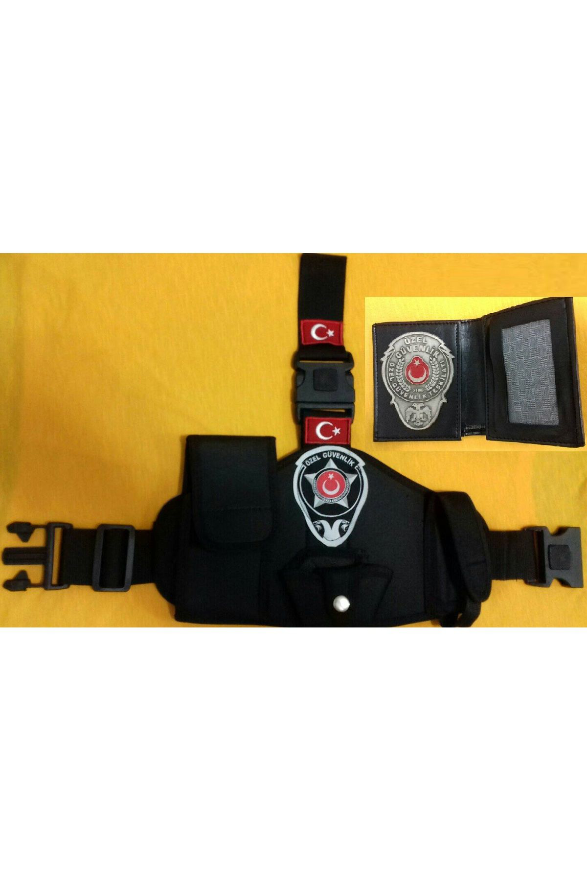 Aldatmaz Askeri Malzeme Özel Güvenlik Tesisat Bacak Kilifi Ve Özel Güvenlik Rozetli Cüzda