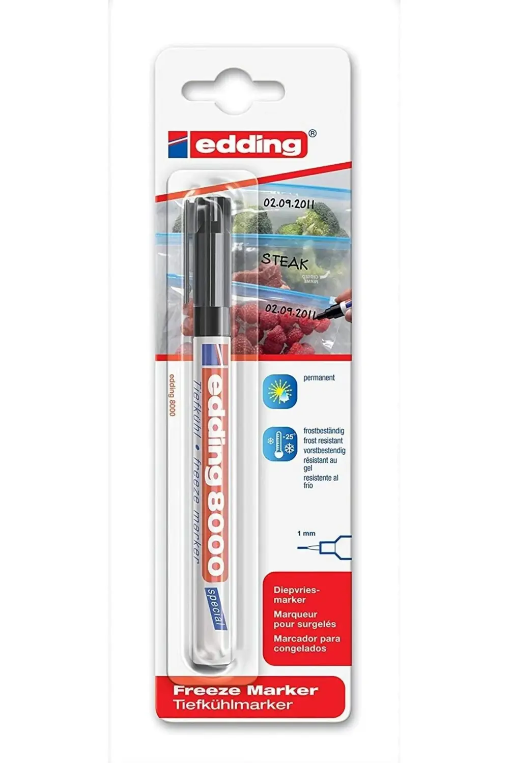 Özel Kalem 8000 Derin Dondurucu İşareti, 1 mm, Siyah 978262