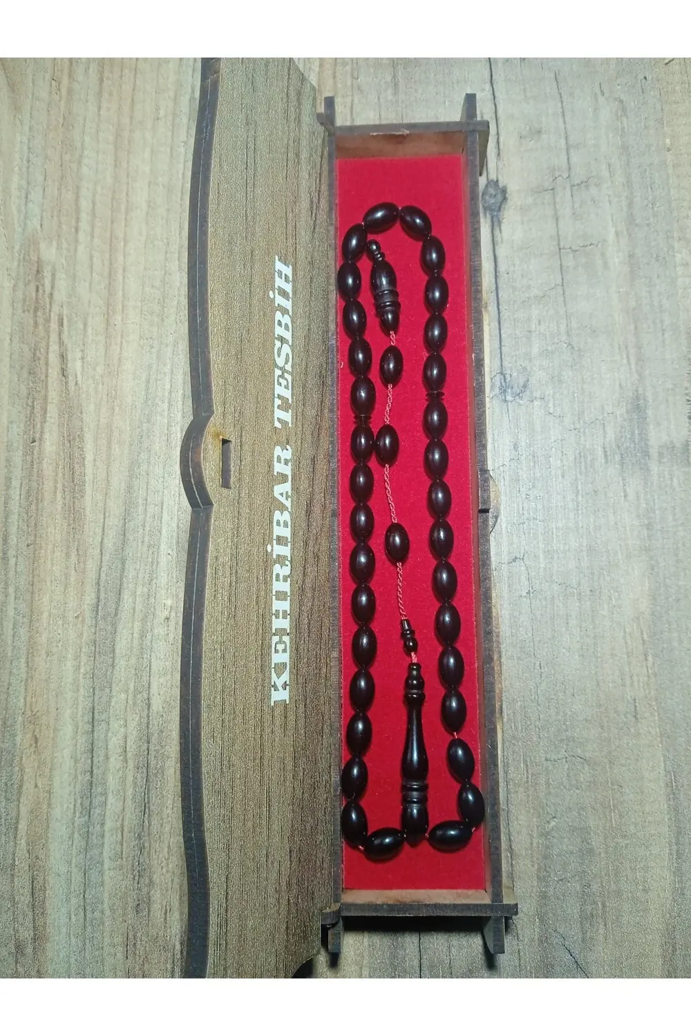 Özel kutulu sıkma sistemli kehribar tesbih