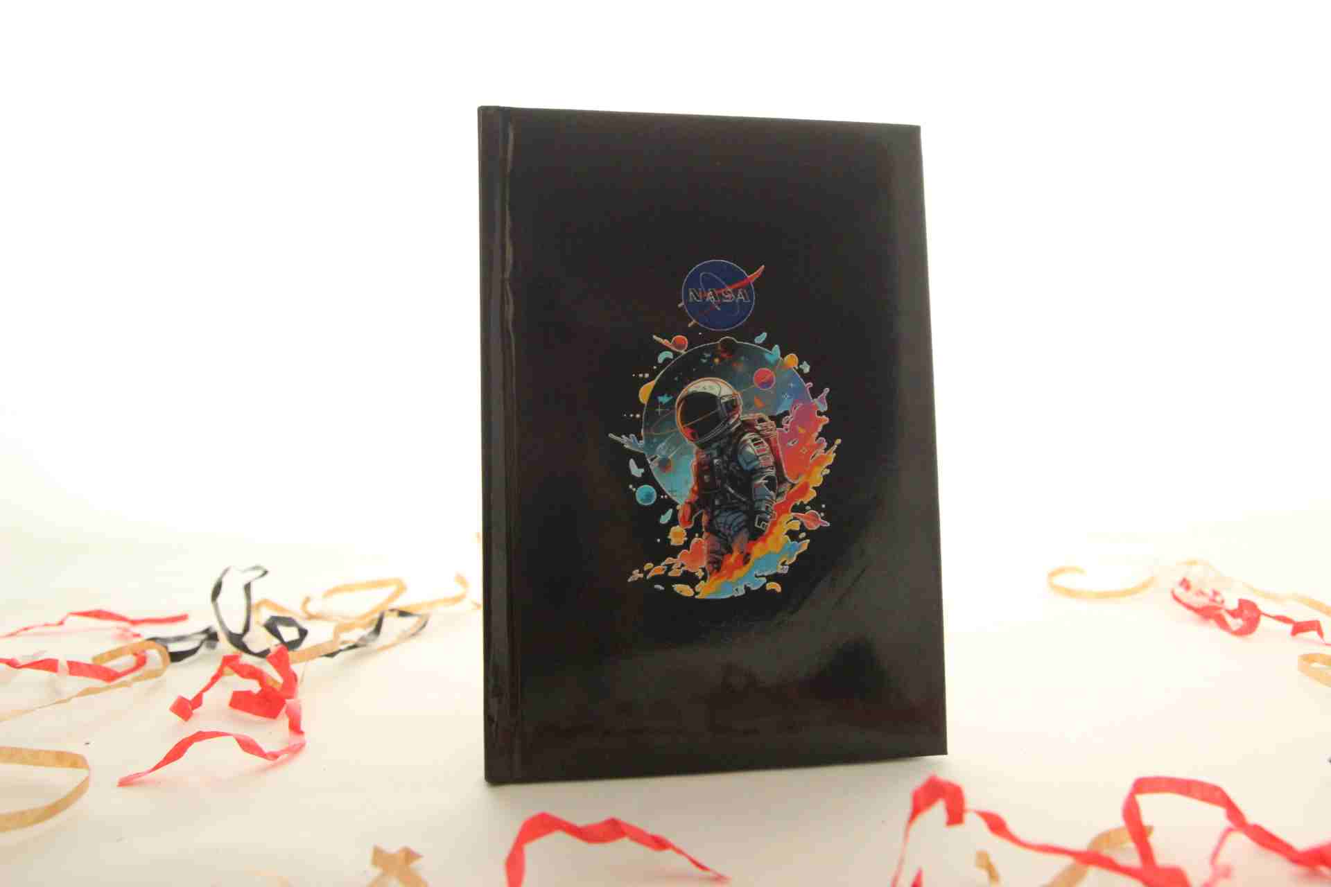 İhtiyaçavm Özel Kutusunda Hediye Seti Nasa Temalı Siyah Defter Ve Kupa Bardak Hediye Kutusu