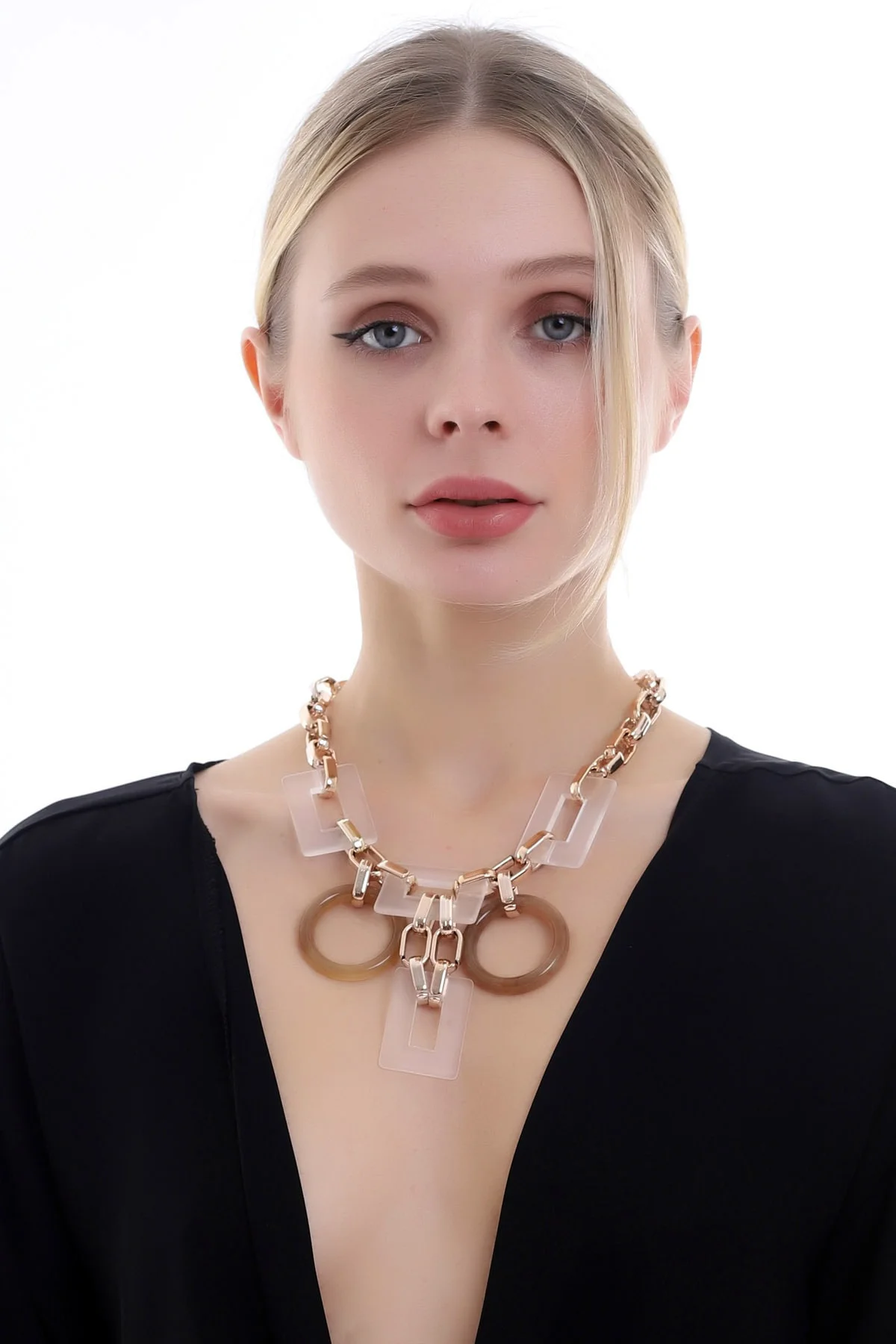 Özel Minimal Tasarım Halka Detaylı Zarif Ve Şık Zincir Kolye