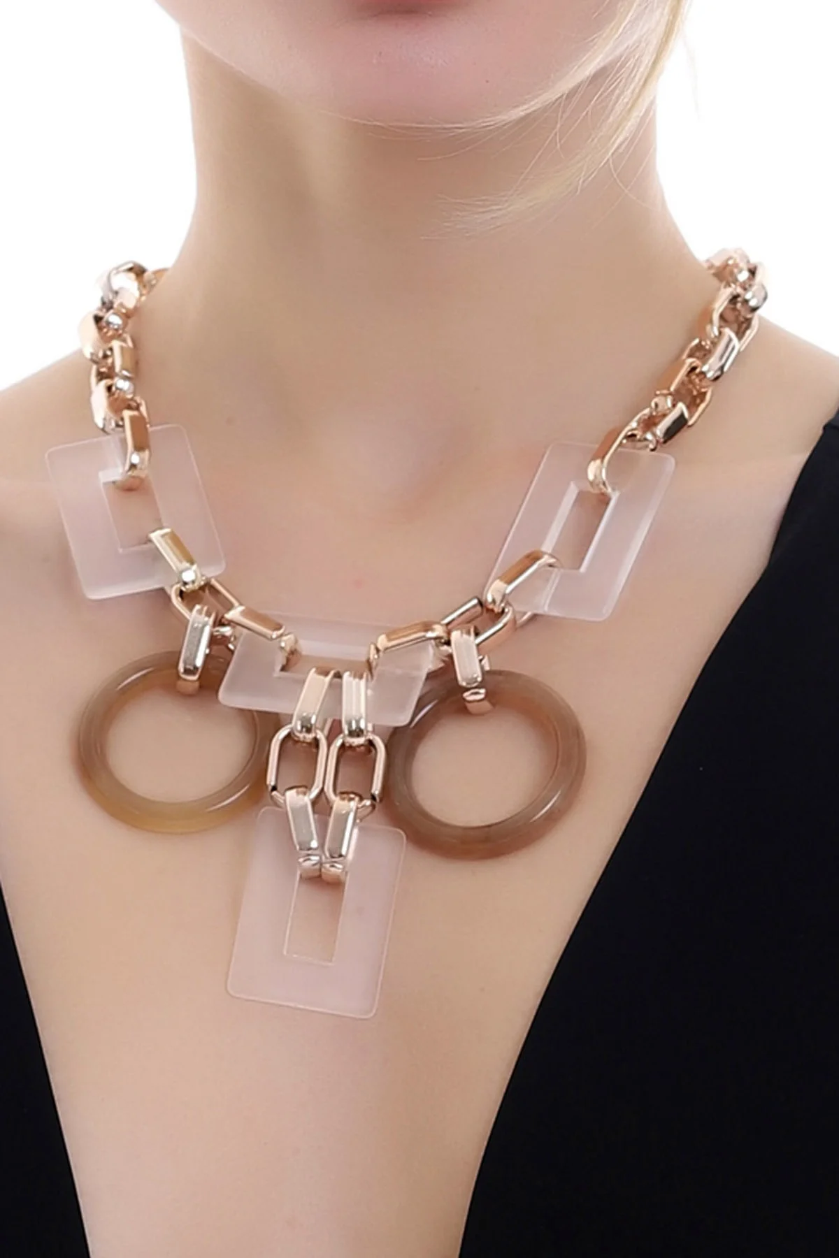 Özel Minimal Tasarım Halka Detaylı Zarif Ve Şık Zincir Kolye