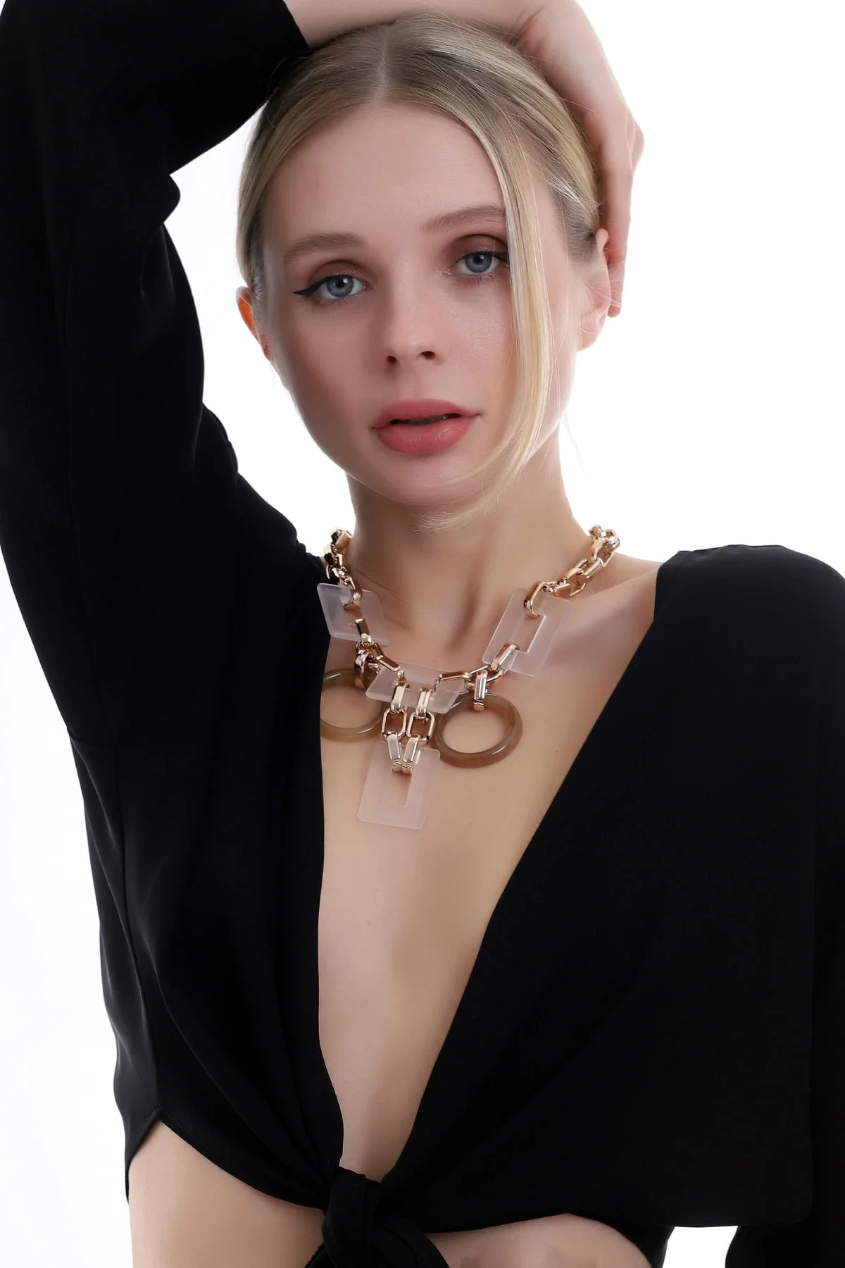 Özel Minimal Tasarım Halka Detaylı Zarif Ve Şık Zincir Kolye