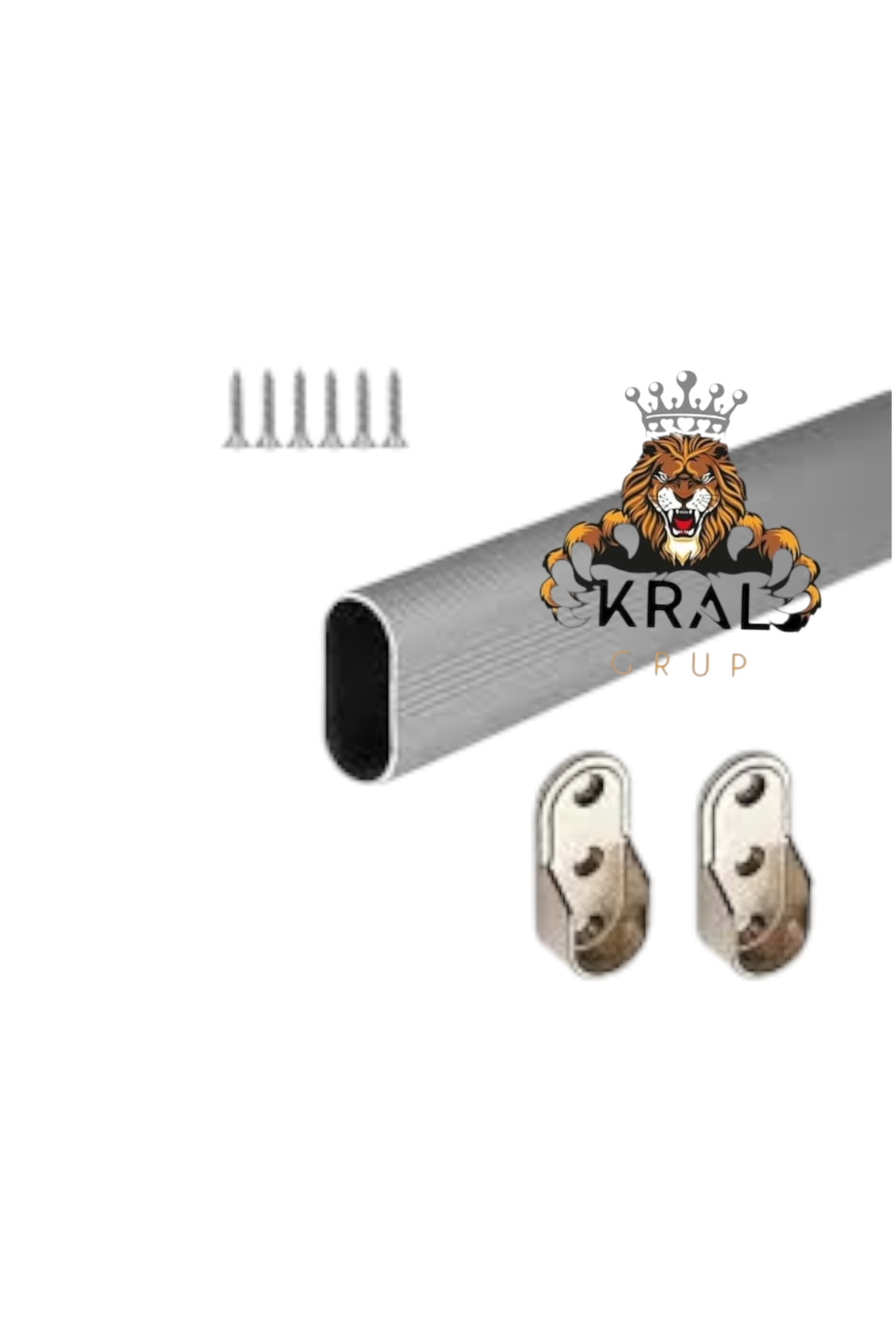 Özel Ölçü, Oval Alüminyum 120 Cm Dolap Içi Askı Borusu 2 Adet Fla