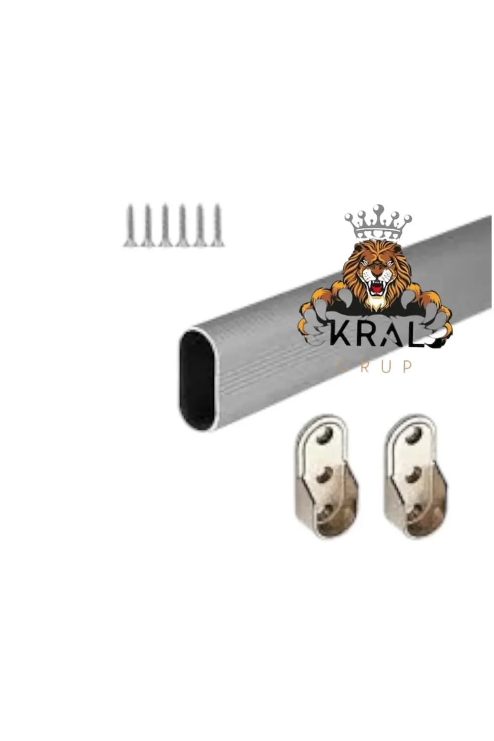 Özel Ölçü, Oval Alüminyum 85 Cm Dolap Içi Askı Borusu ''2 Adet Fl