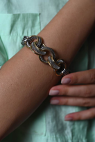 Tükkan Accessories Özel Seri Gold/Gümüş Mikron Kaplama Hasir Detay Tasarim Bileklik-