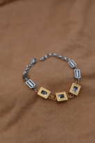 Tükkan Accessories Özel Seri Gold/Gümüş Mikron Kaplama Kare Detay Zirkon Taş Karamaz